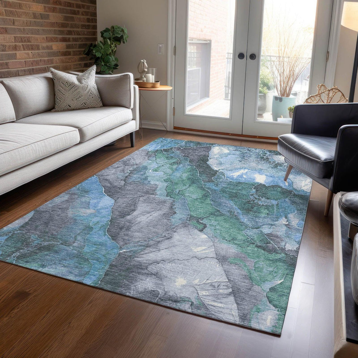 Addison Rugs Naelien Blue Washable Indoor-Outdoor Rug