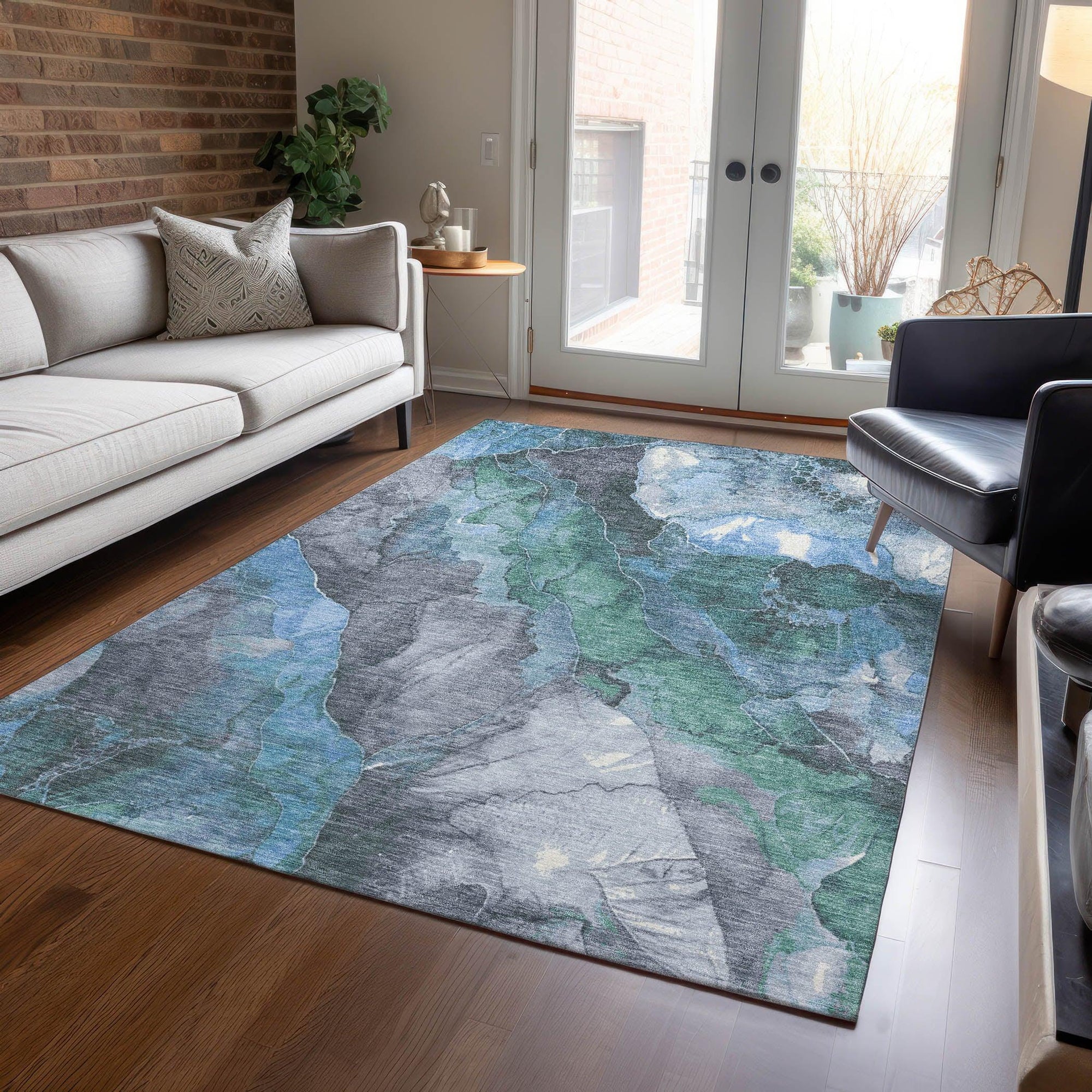 Addison Rugs Naelien Blue Washable Indoor-Outdoor Rug