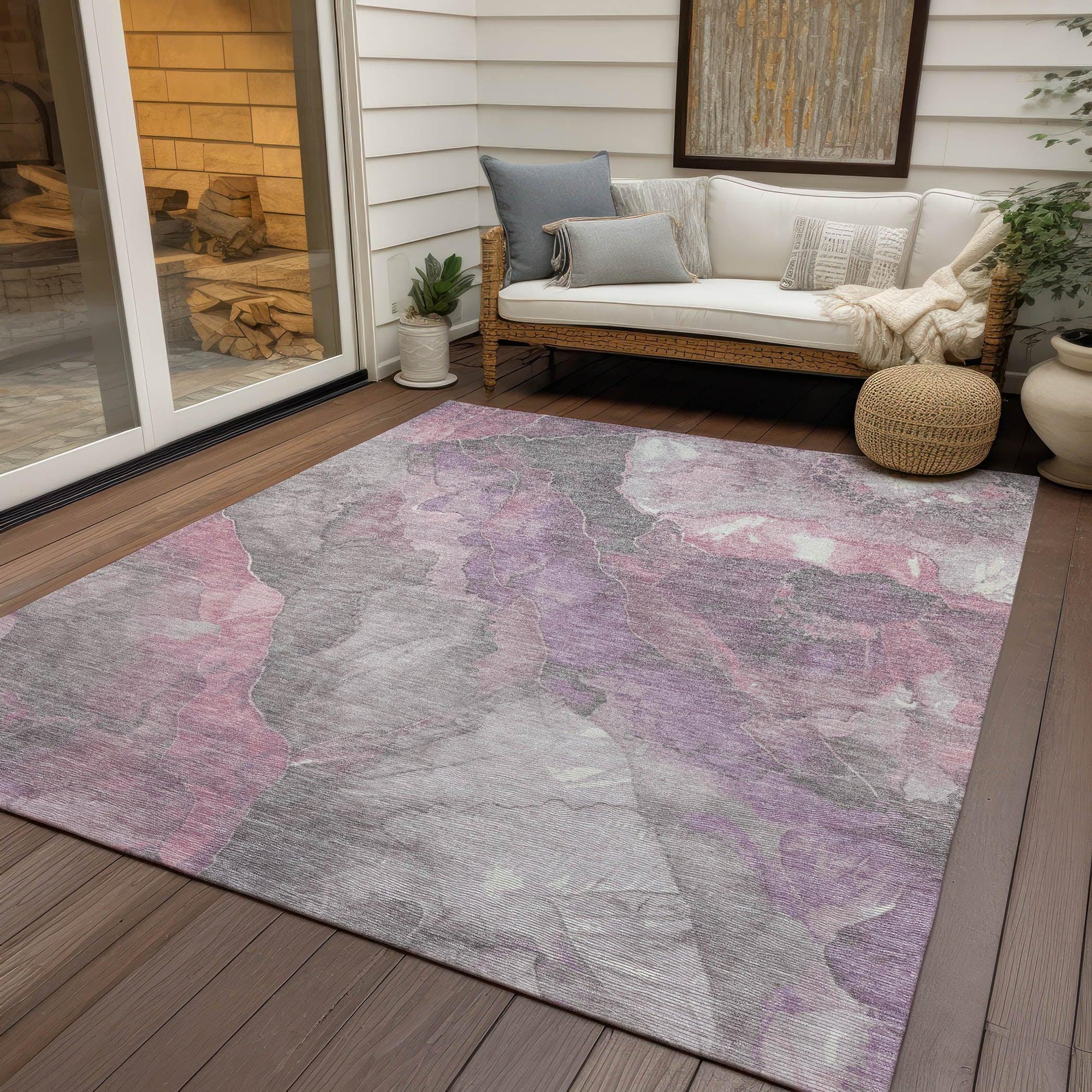 Addison Rugs Naelien Pink Washable Indoor-Outdoor Rug