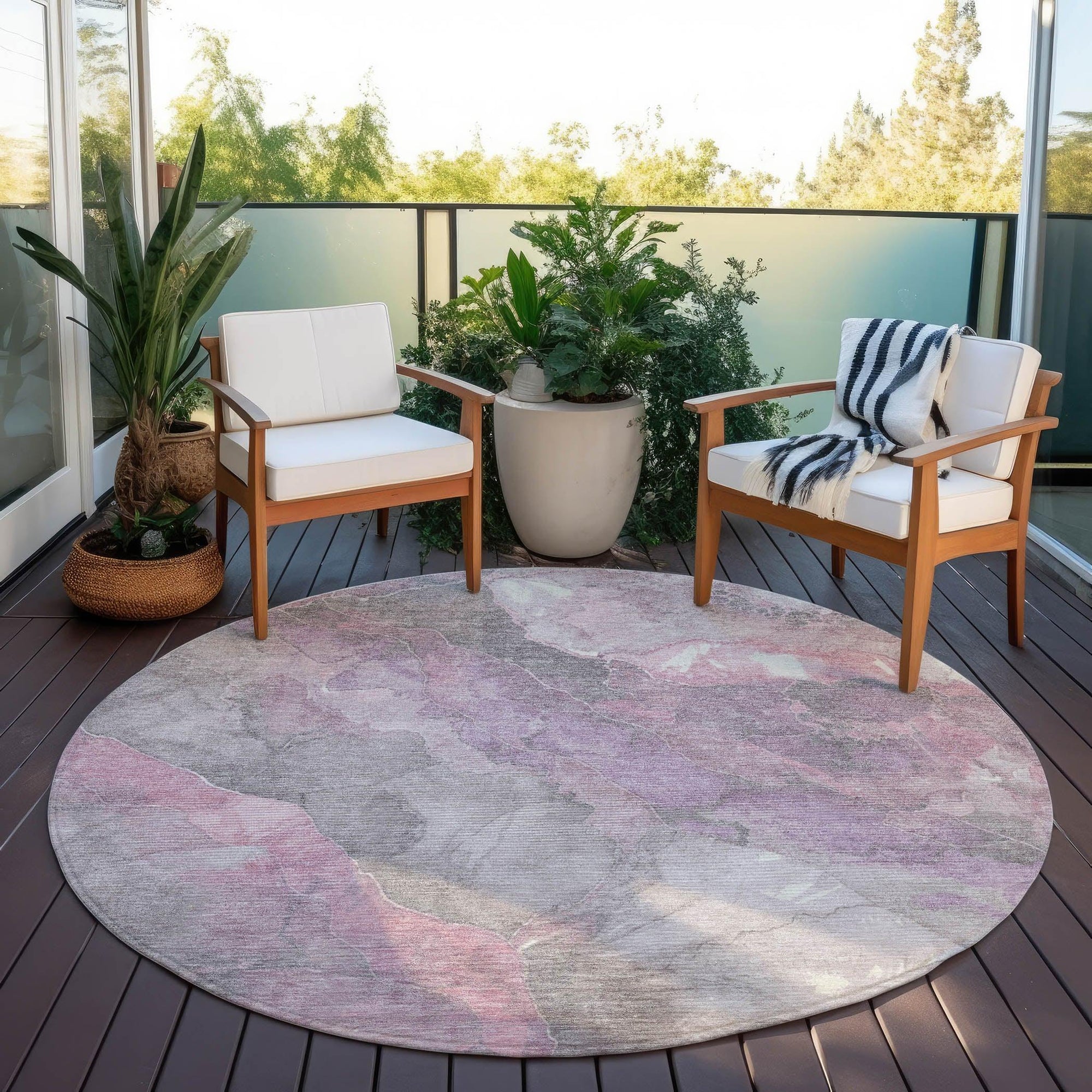 Addison Rugs Naelien Pink Washable Indoor-Outdoor Rug