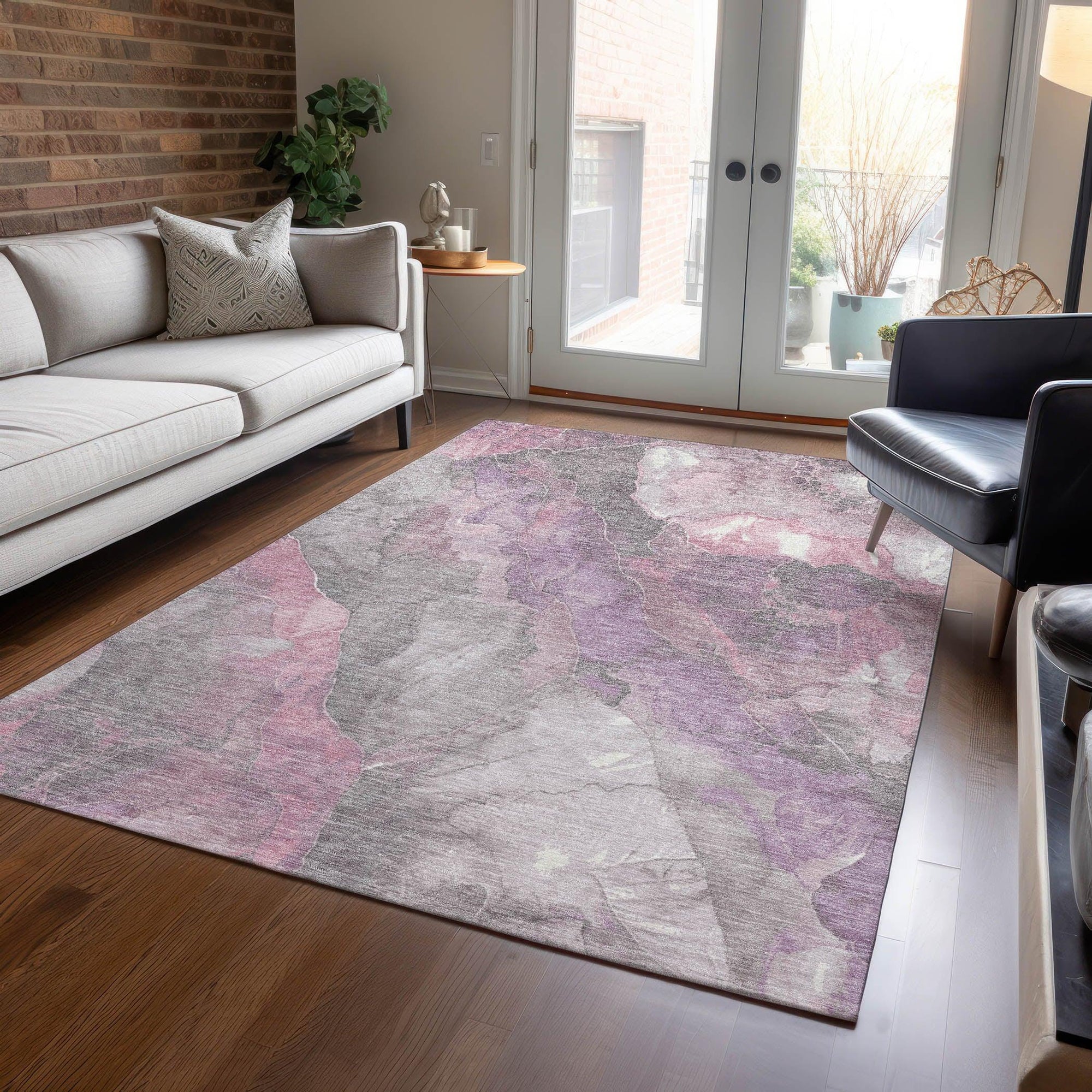 Addison Rugs Naelien Pink Washable Indoor-Outdoor Rug