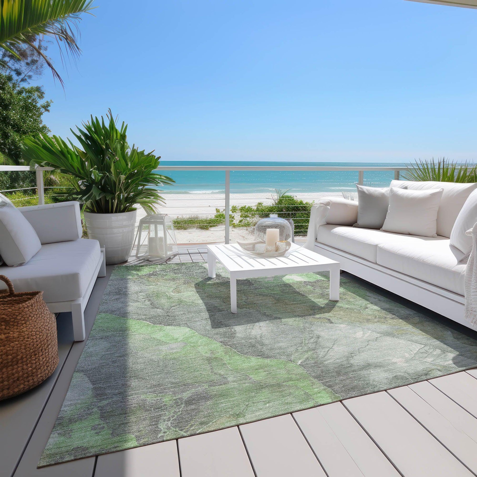 Addison Rugs Naelien Green Washable Indoor-Outdoor Rug