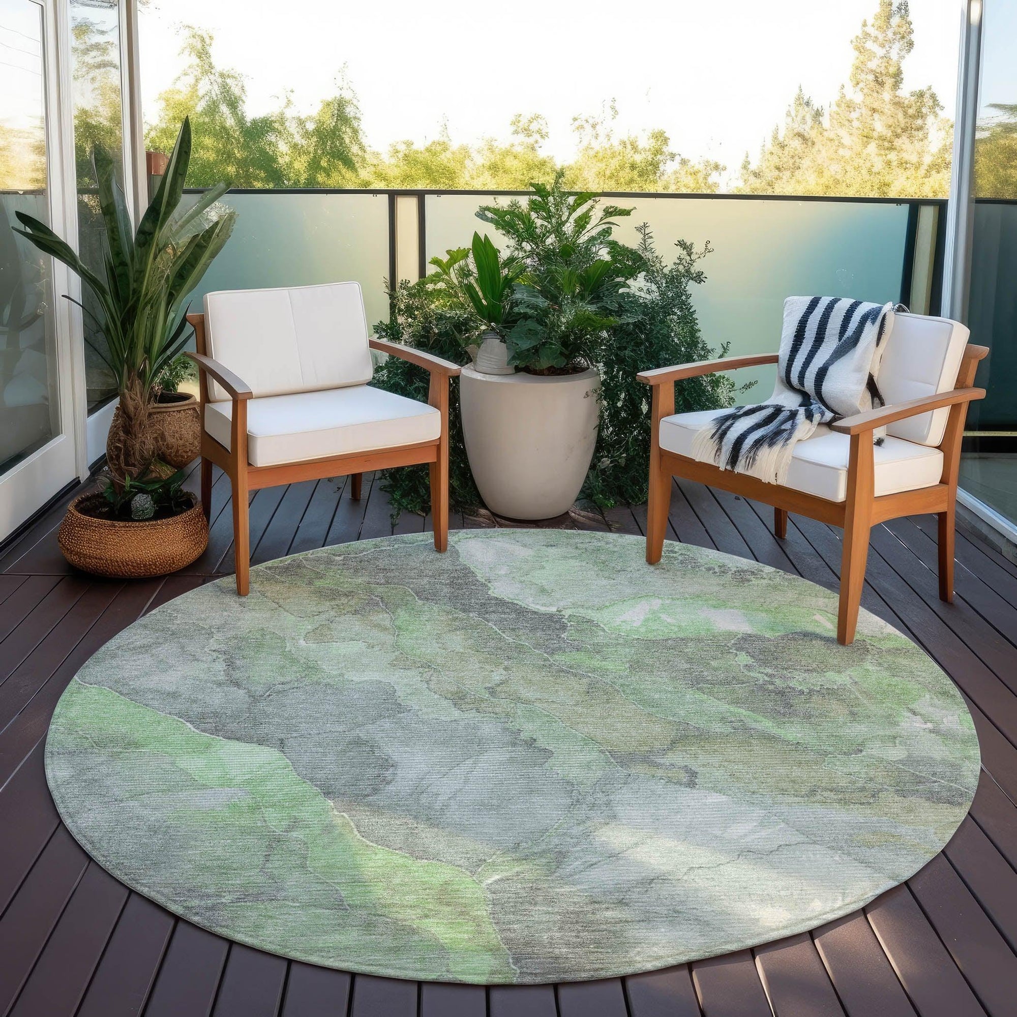 Addison Rugs Naelien Green Washable Indoor-Outdoor Rug