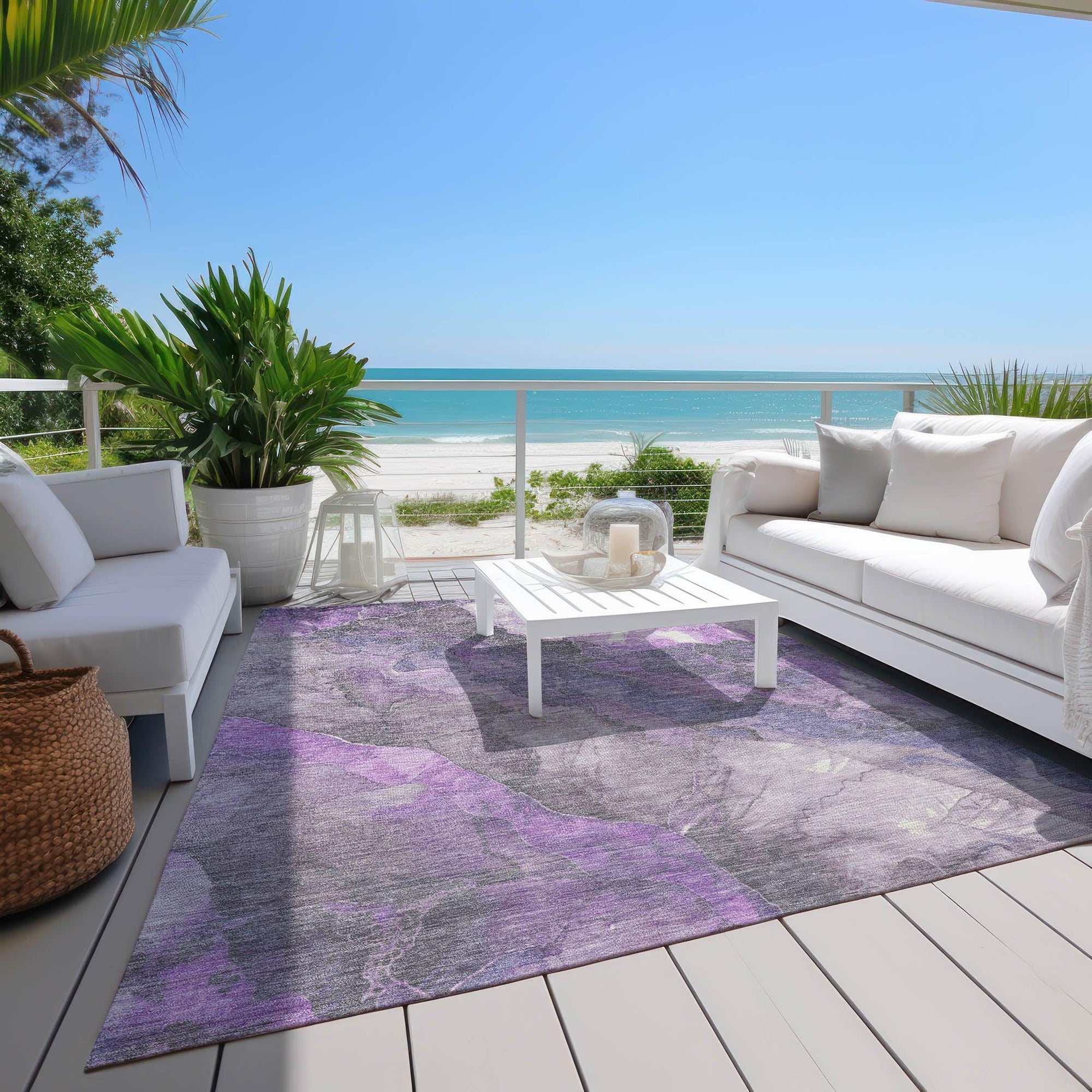 Addison Rugs Naelien Purple Washable Indoor-Outdoor Rug