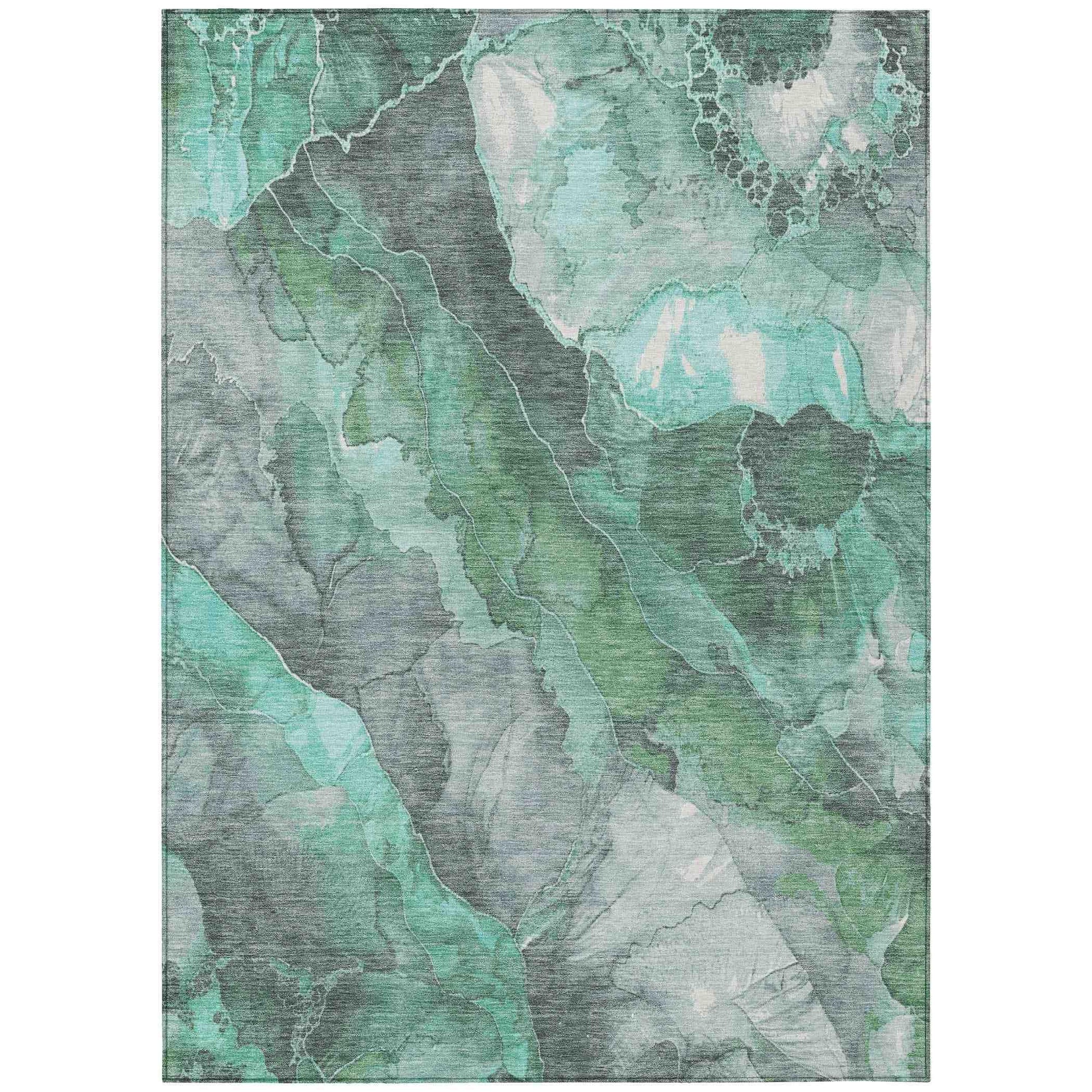 Addison Rugs Naelien Teal Washable Indoor-Outdoor Rug