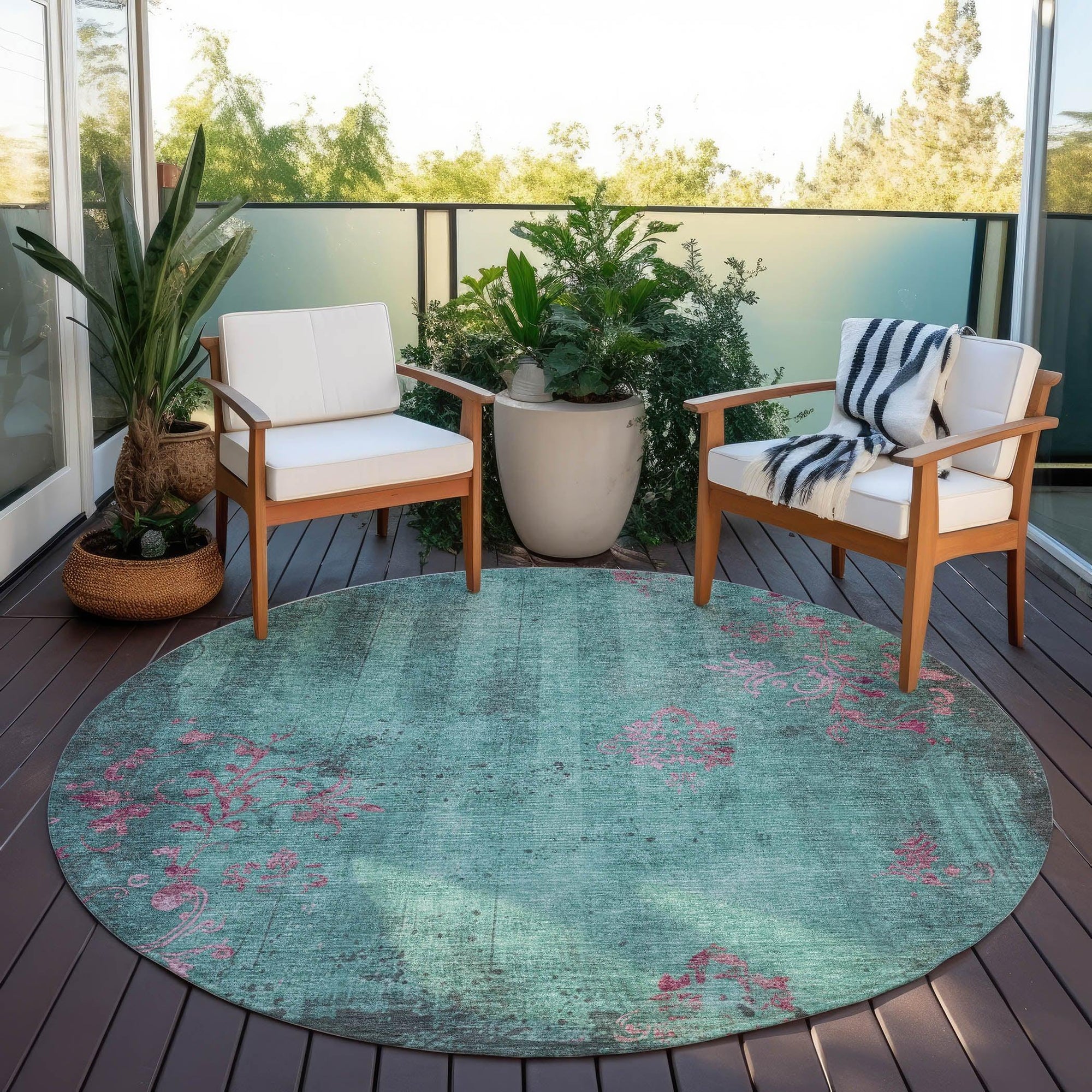 Addison Rugs Naelion Seafoam Washable Indoor-Outdoor Rug