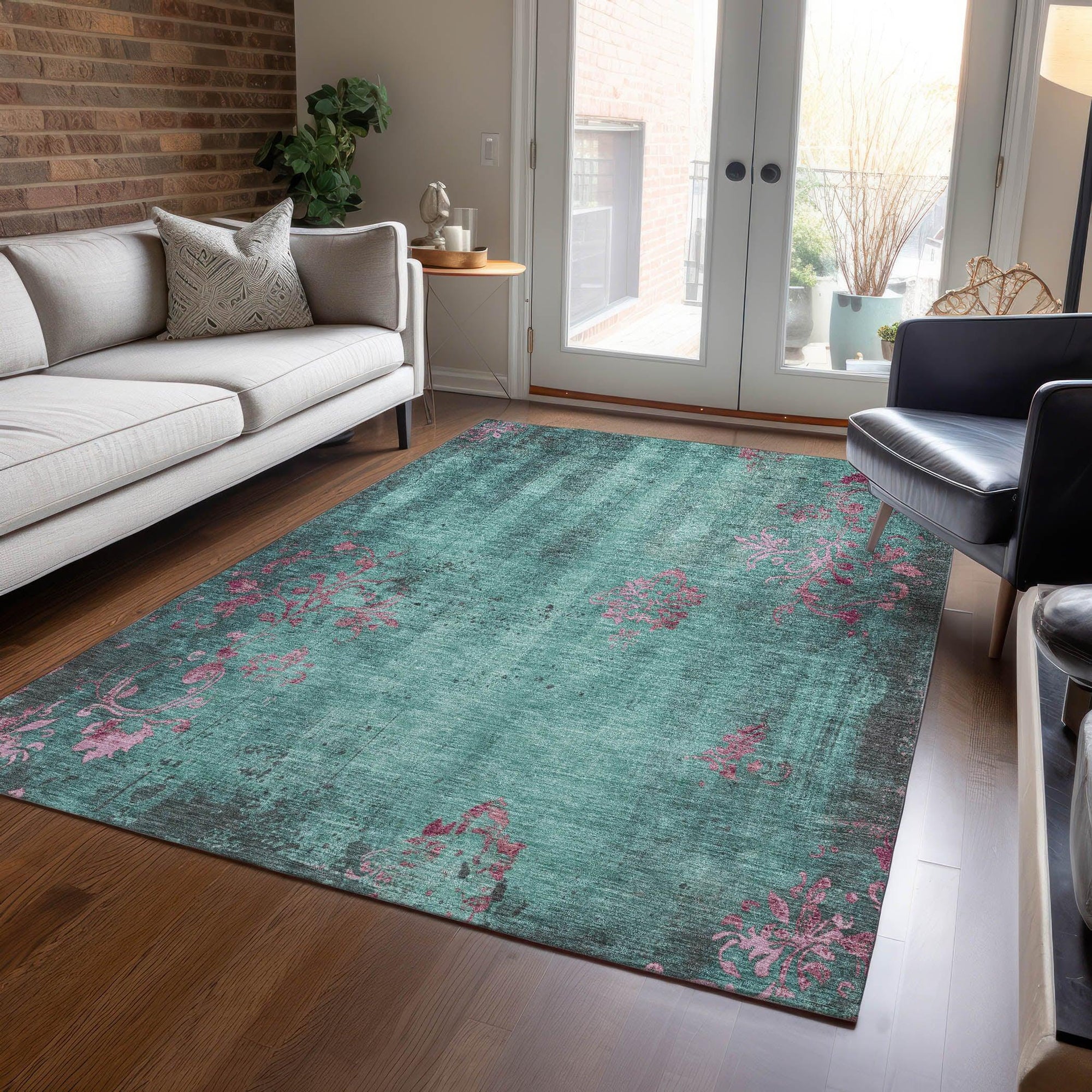 Addison Rugs Naelion Seafoam Washable Indoor-Outdoor Rug