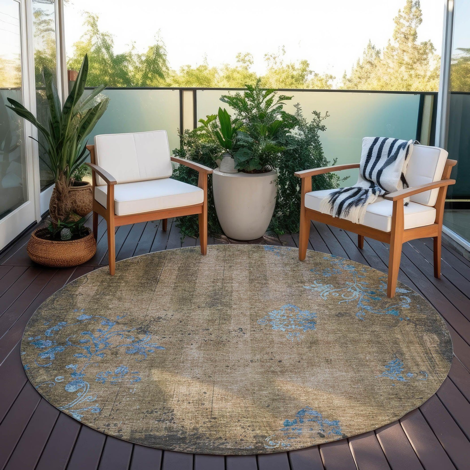 Addison Rugs Naelion Brown Washable Indoor-Outdoor Rug