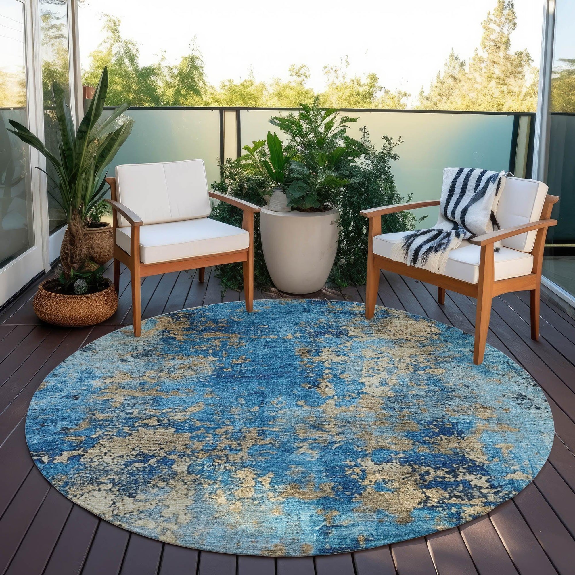 Addison Rugs Naelira Blue Washable Indoor-Outdoor Rug