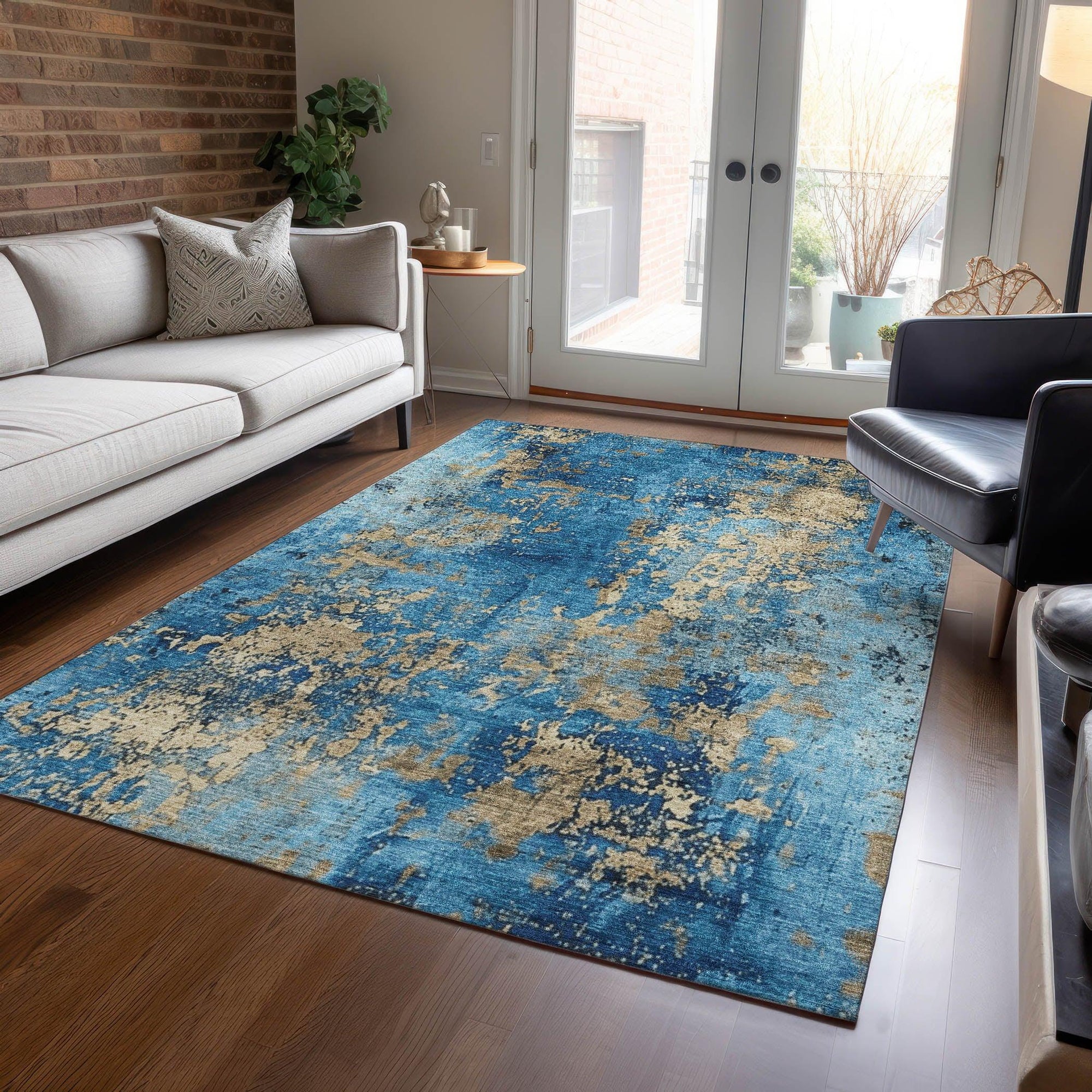 Addison Rugs Naelira Blue Washable Indoor-Outdoor Rug