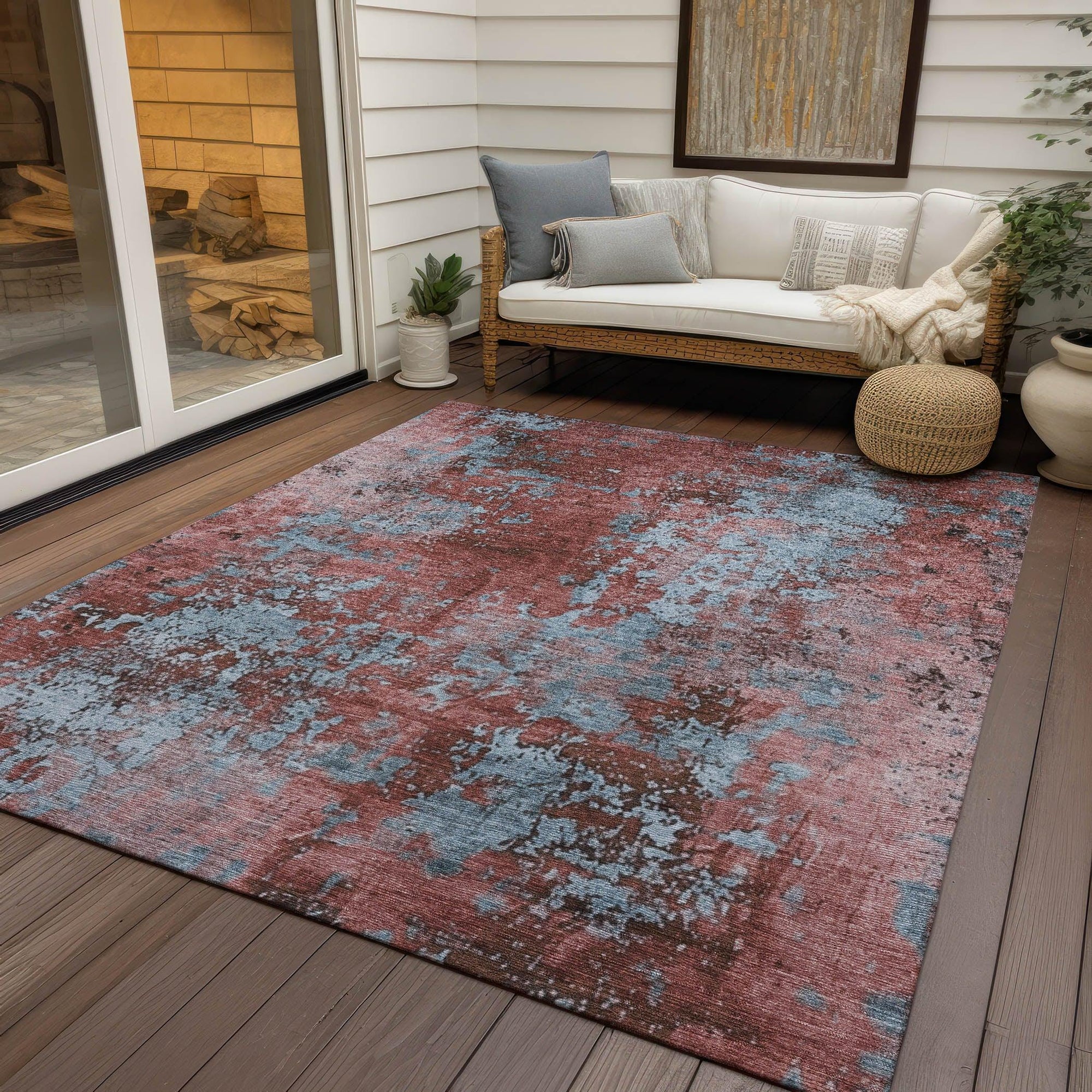 Addison Rugs Naelira Coral Washable Indoor-Outdoor Rug