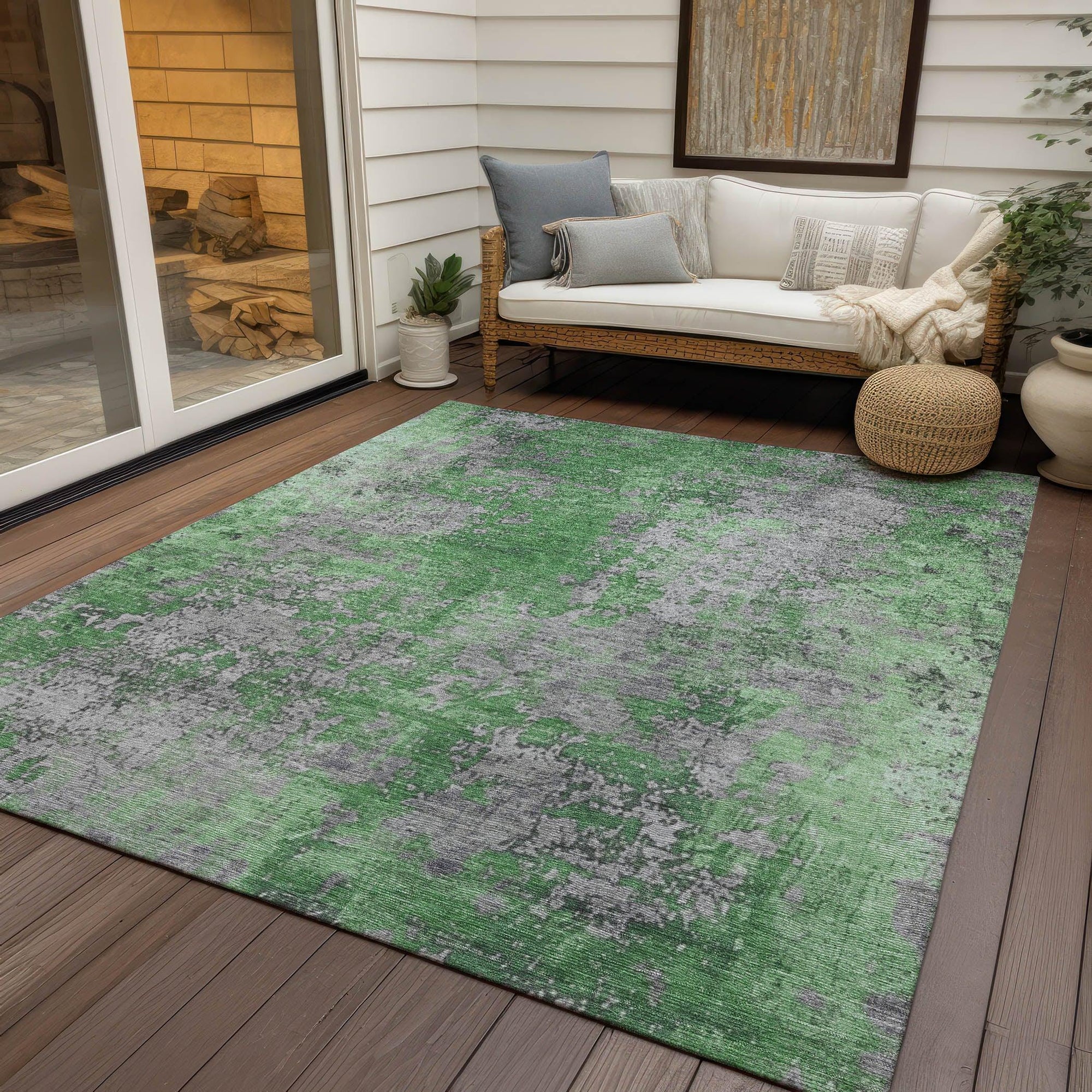 Addison Rugs Naelira Green Washable Indoor-Outdoor Rug