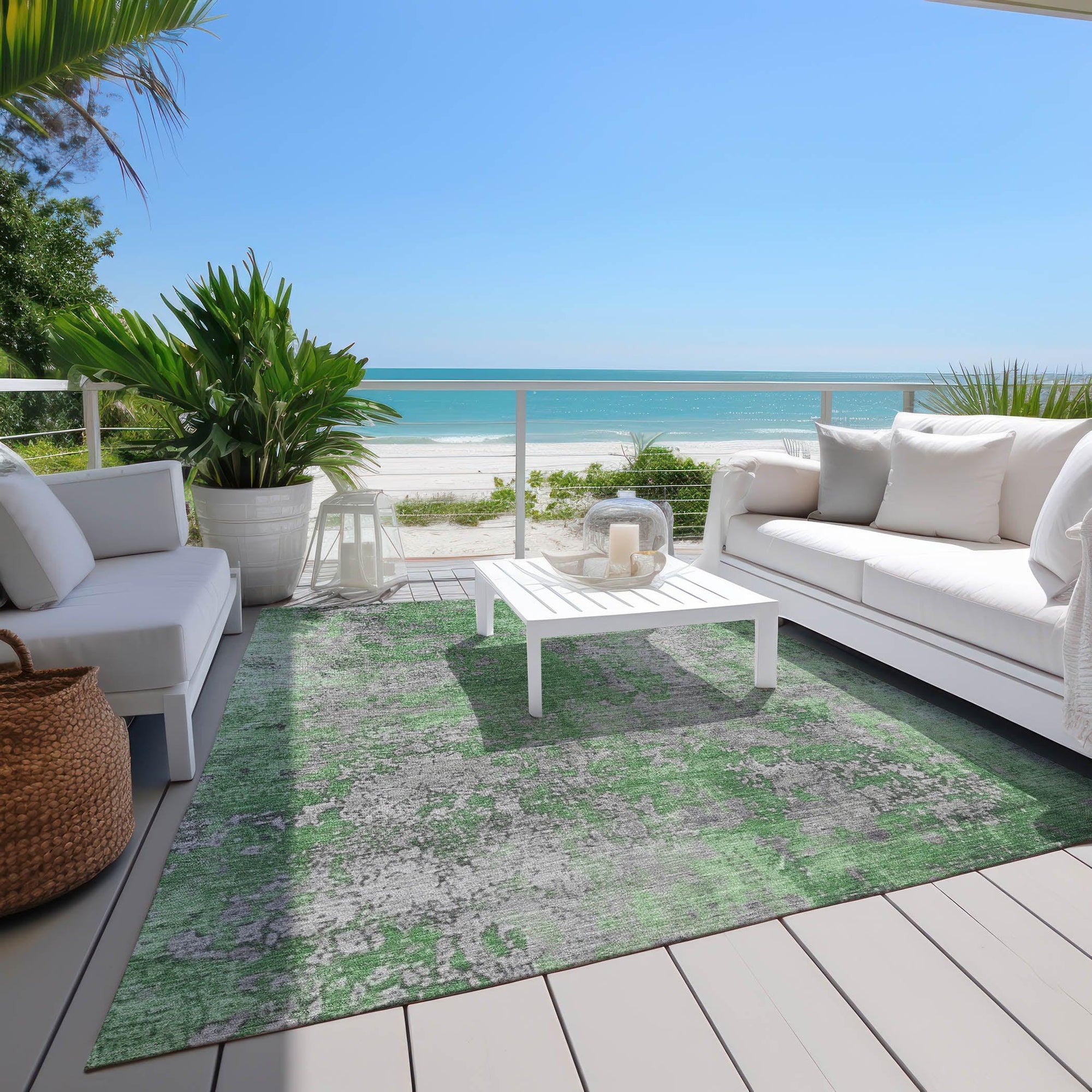 Addison Rugs Naelira Green Washable Indoor-Outdoor Rug