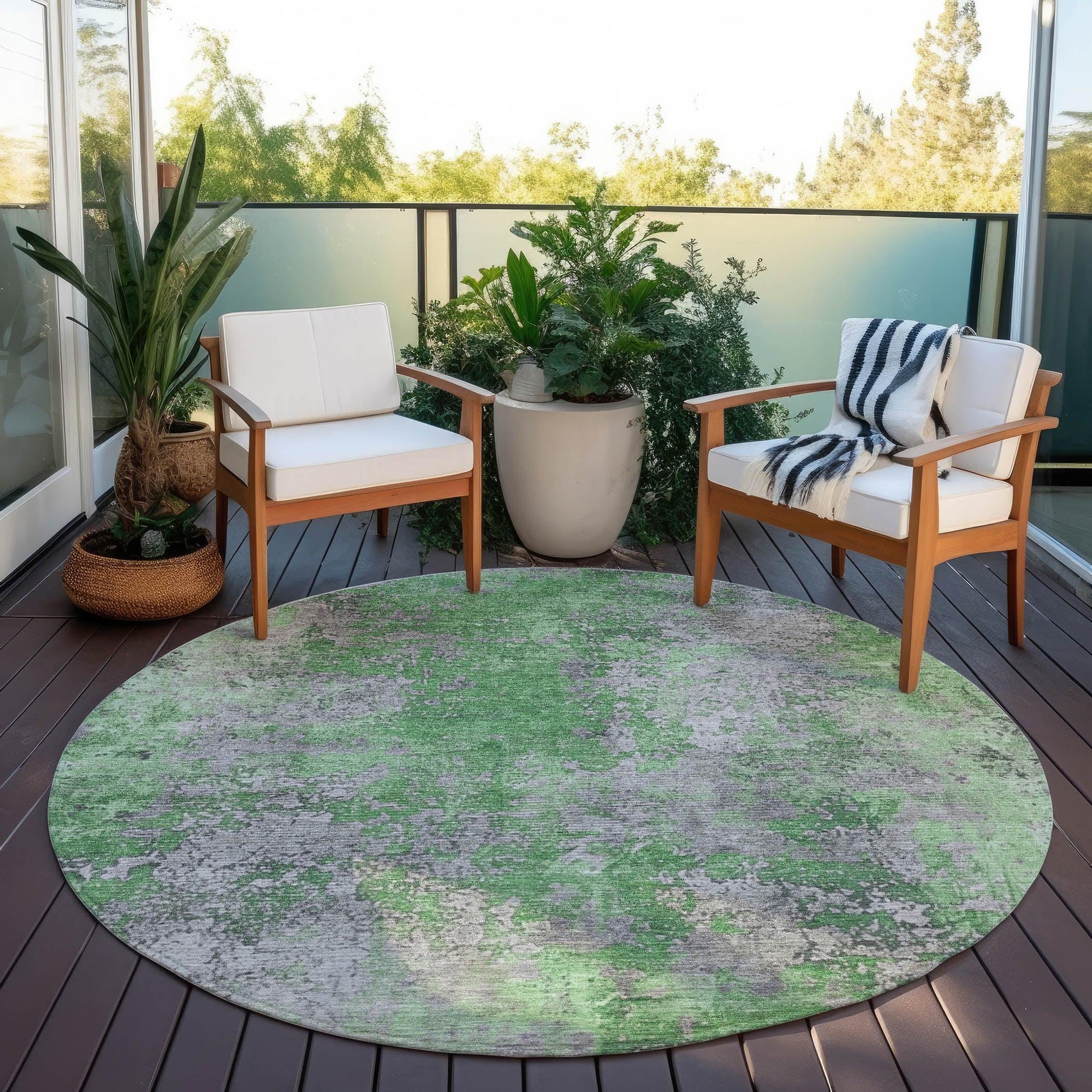Addison Rugs Naelira Green Washable Indoor-Outdoor Rug