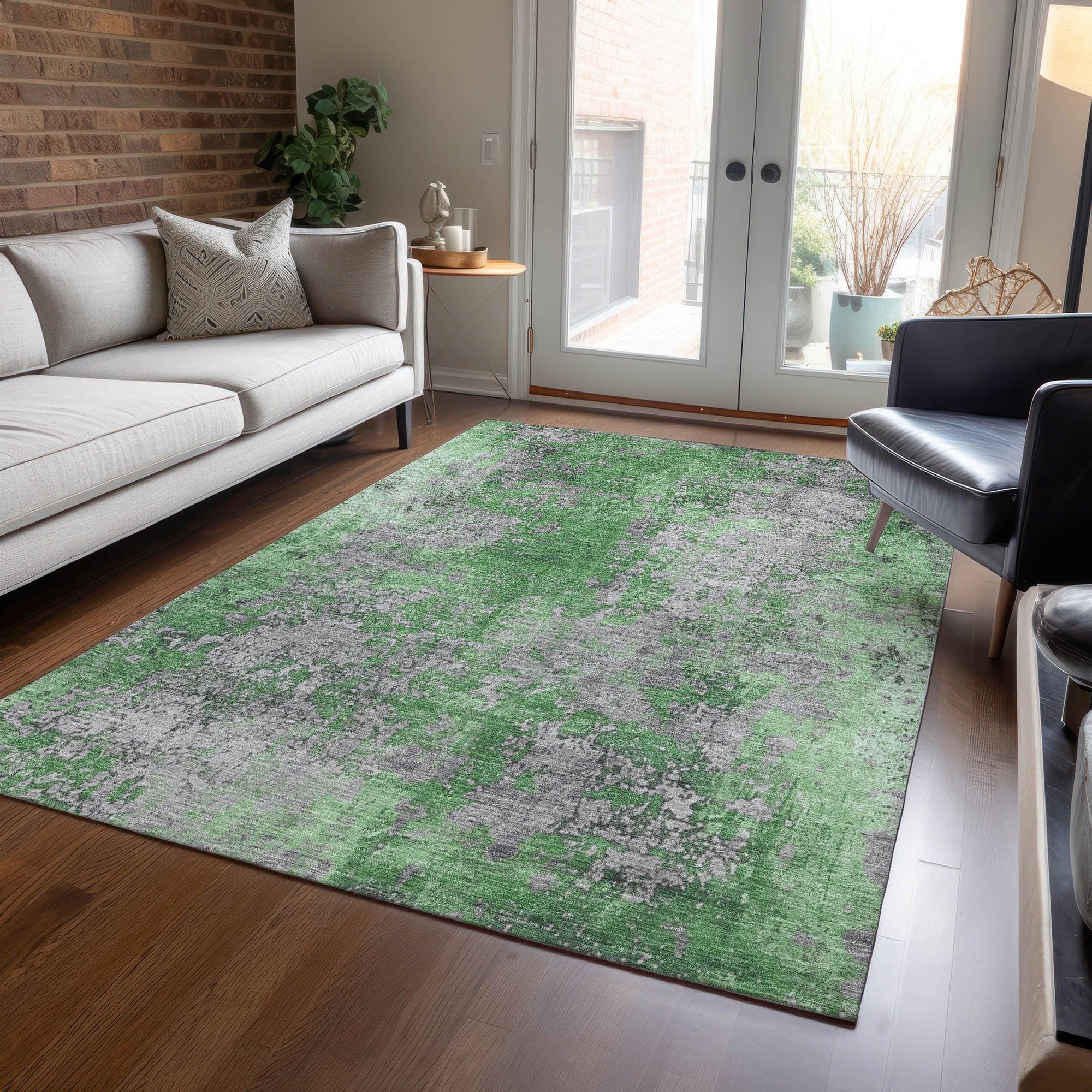 Addison Rugs Naelira Green Washable Indoor-Outdoor Rug