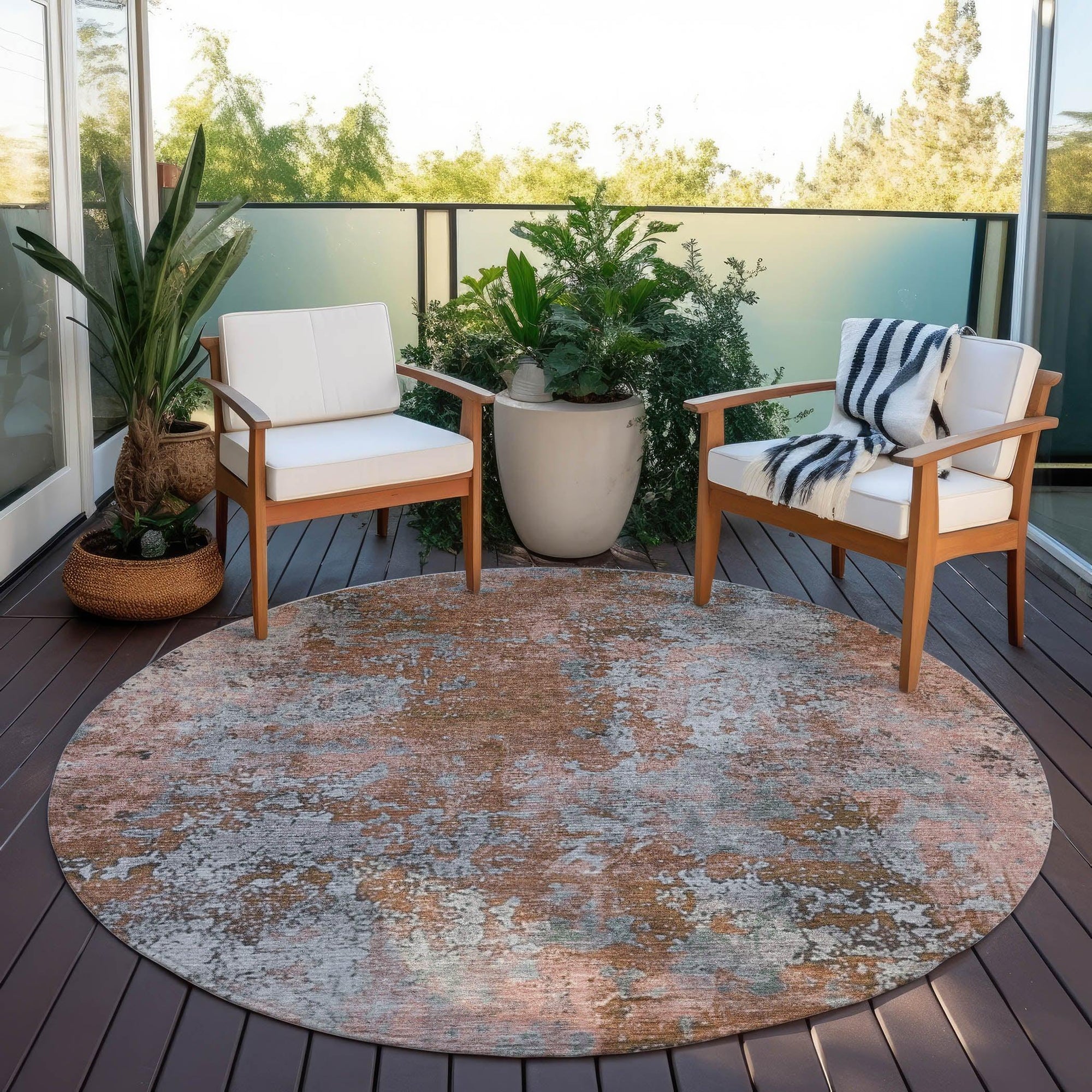 Addison Rugs Naelira Orange Washable Indoor-Outdoor Rug