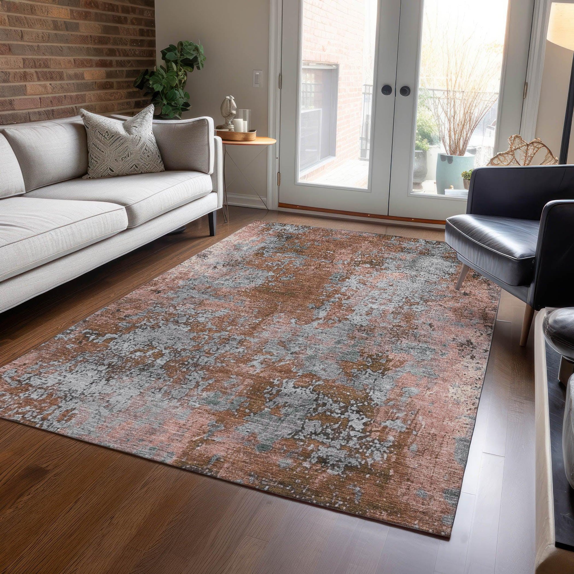 Addison Rugs Naelira Orange Washable Indoor-Outdoor Rug