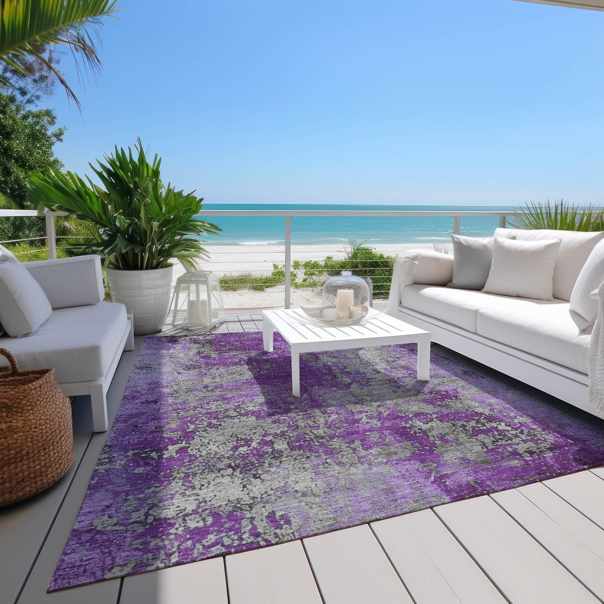 Addison Rugs Naelira Purple Washable Indoor-Outdoor Rug