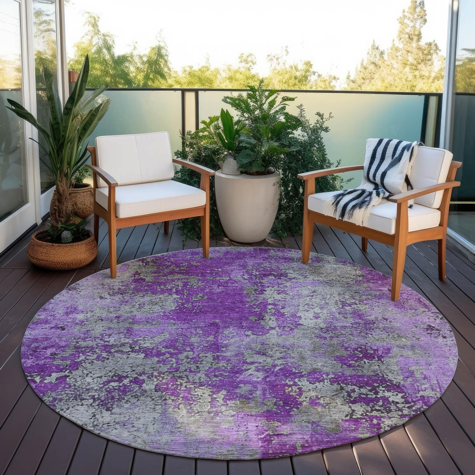 Addison Rugs Naelira Purple Washable Indoor-Outdoor Rug