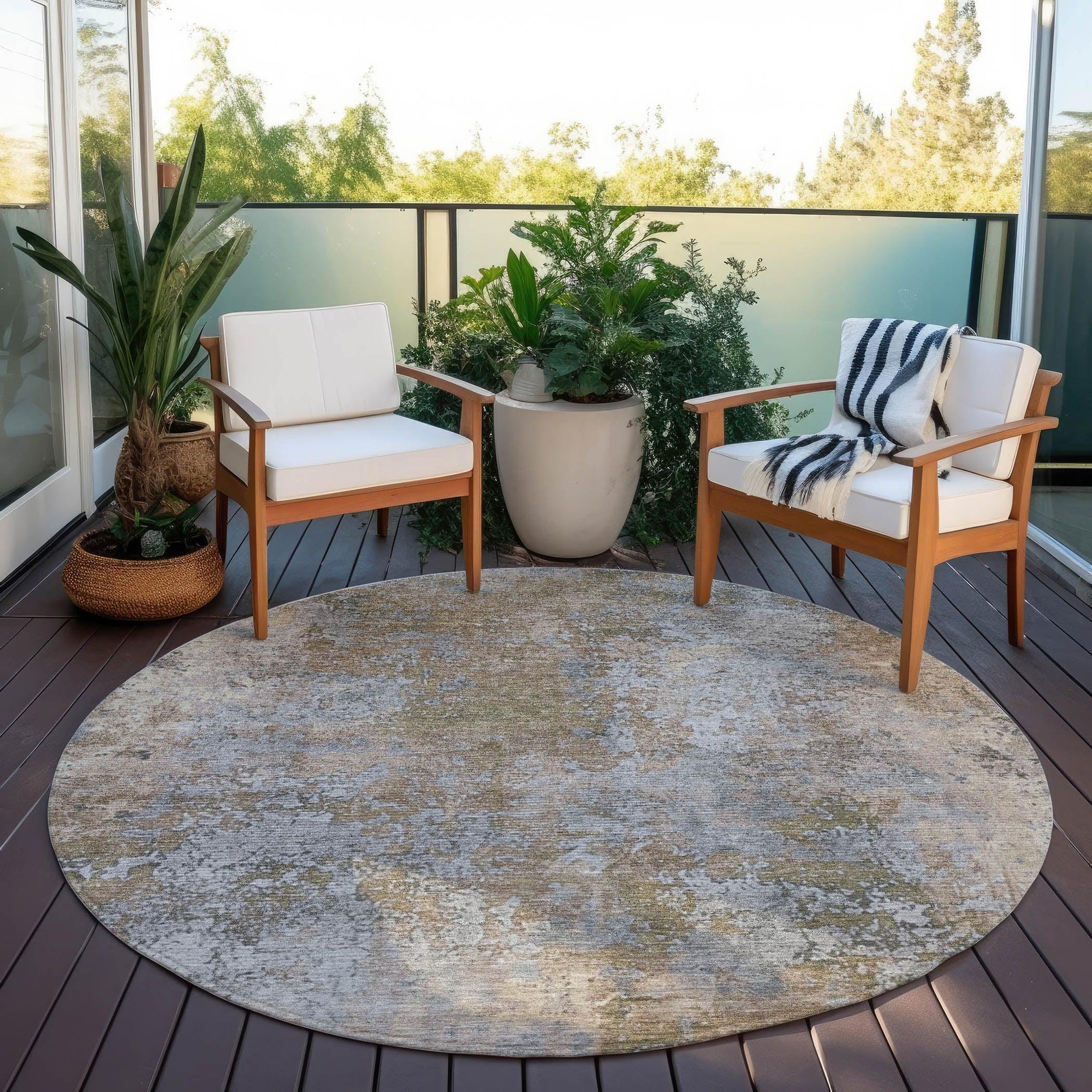 Addison Rugs Naelira Brown Washable Indoor-Outdoor Rug