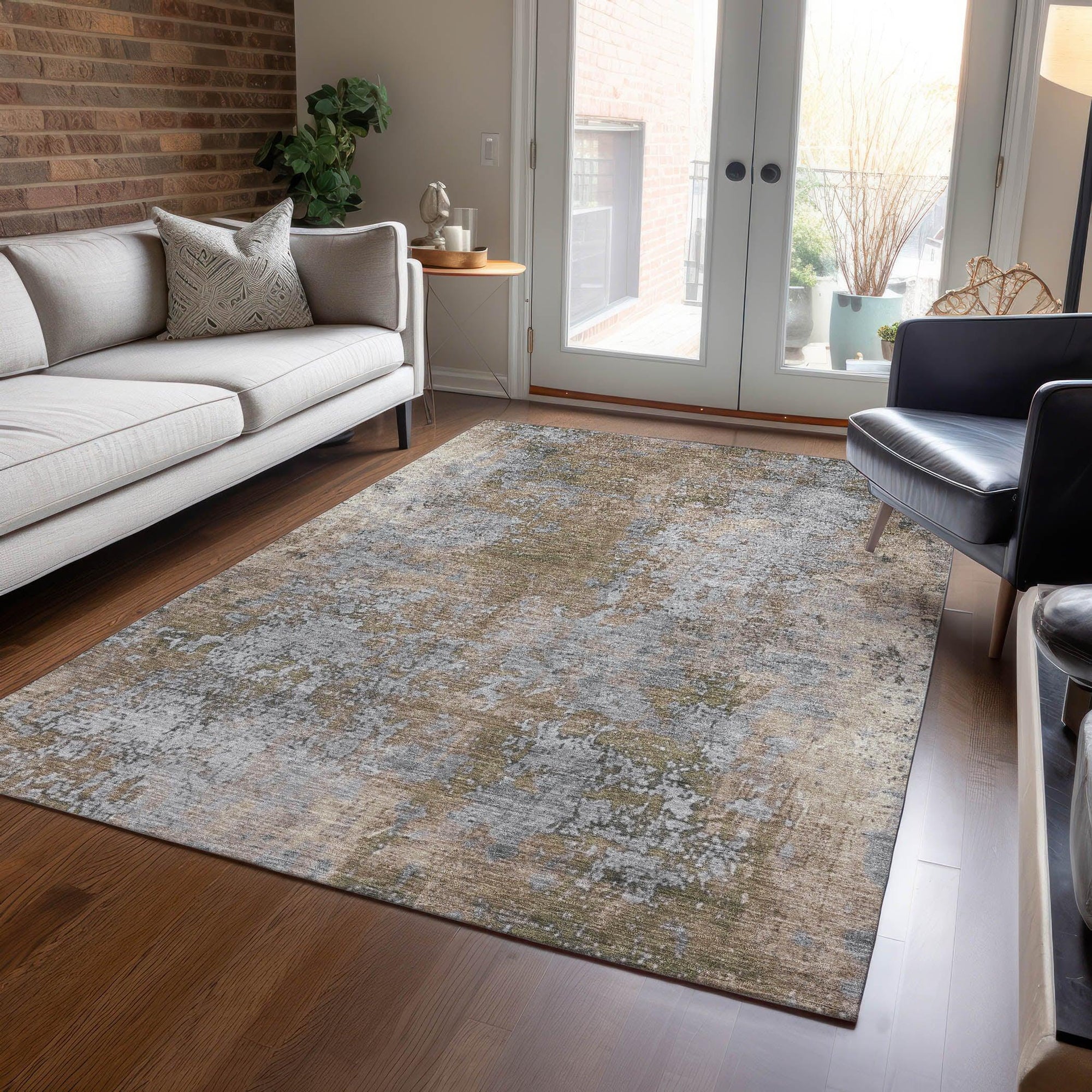 Addison Rugs Naelira Brown Washable Indoor-Outdoor Rug