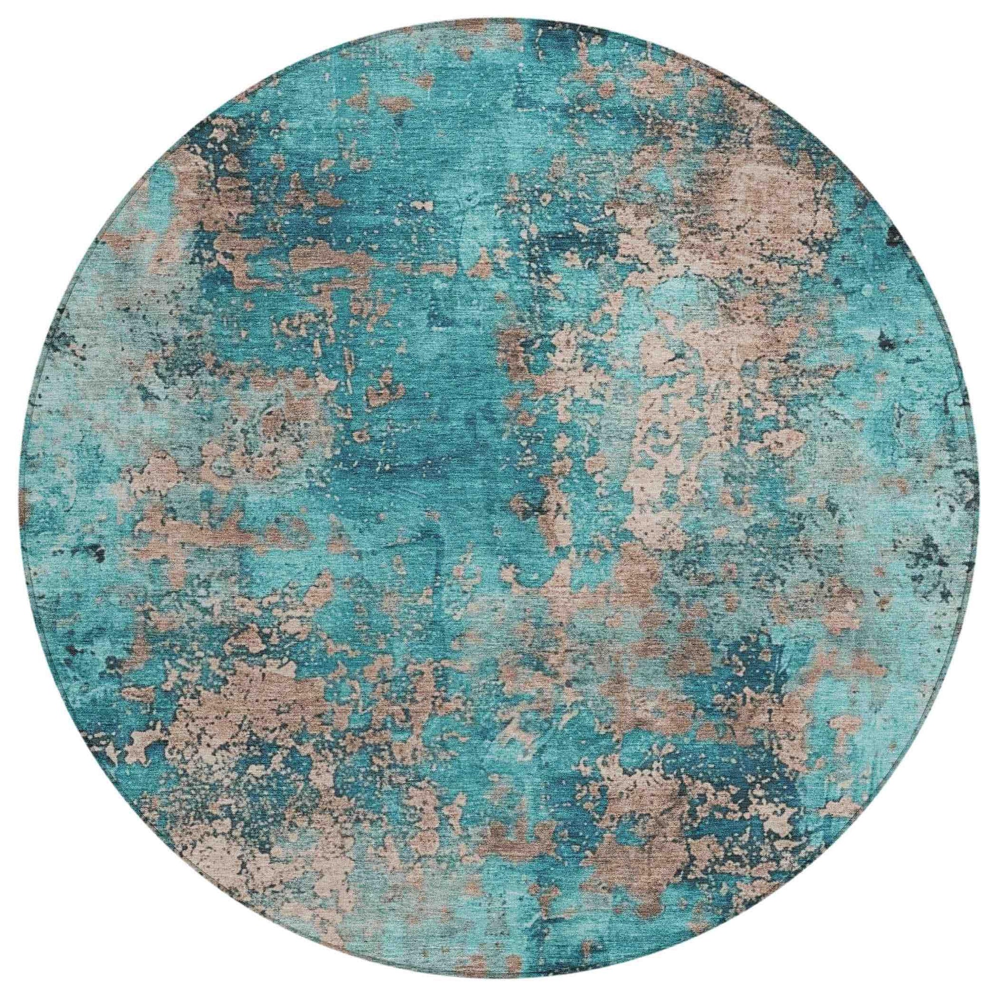 Addison Rugs Naelira Teal Washable Indoor-Outdoor Rug