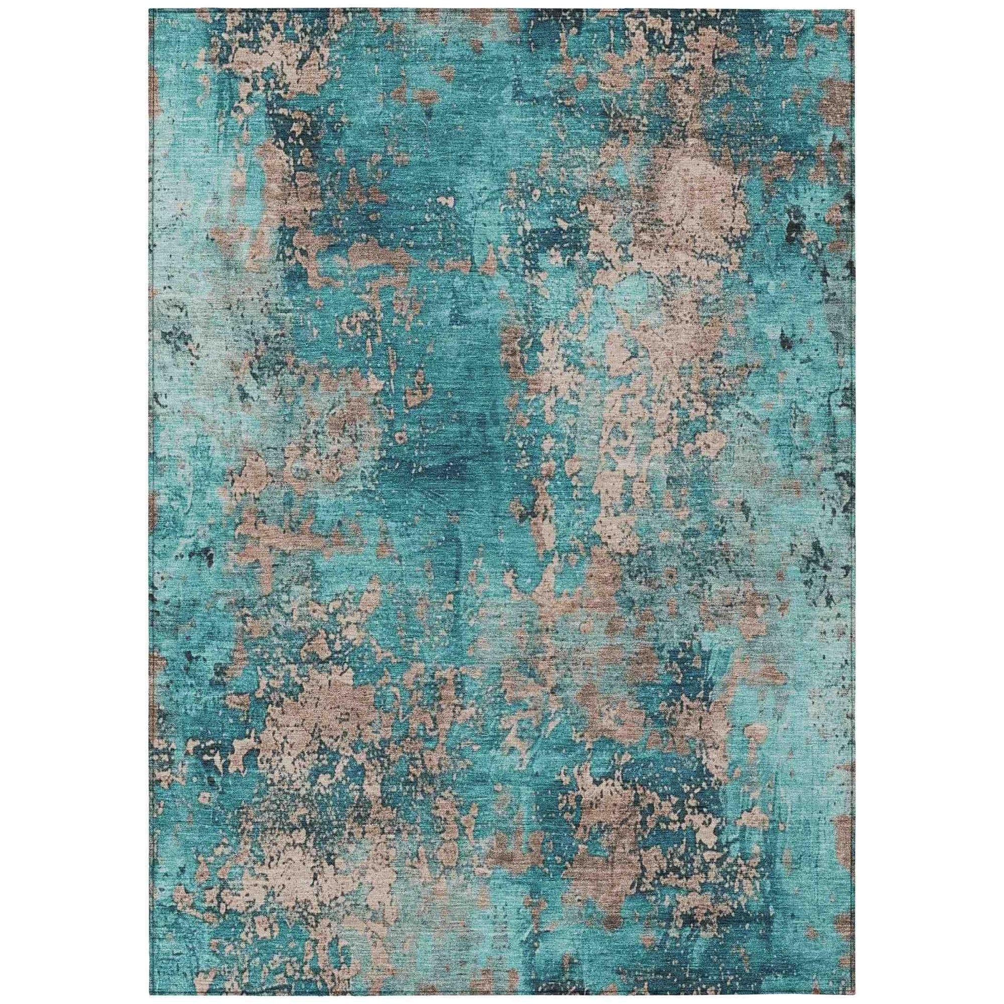 Addison Rugs Naelira Teal Washable Indoor-Outdoor Rug