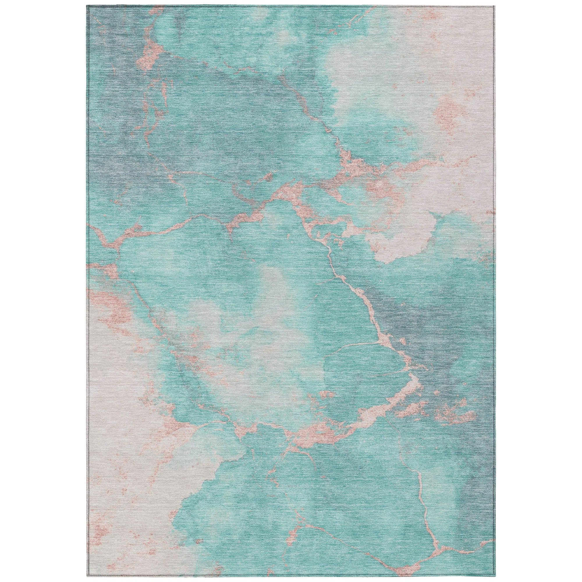 Addison Rugs Naelius Teal Washable Indoor-Outdoor Rug