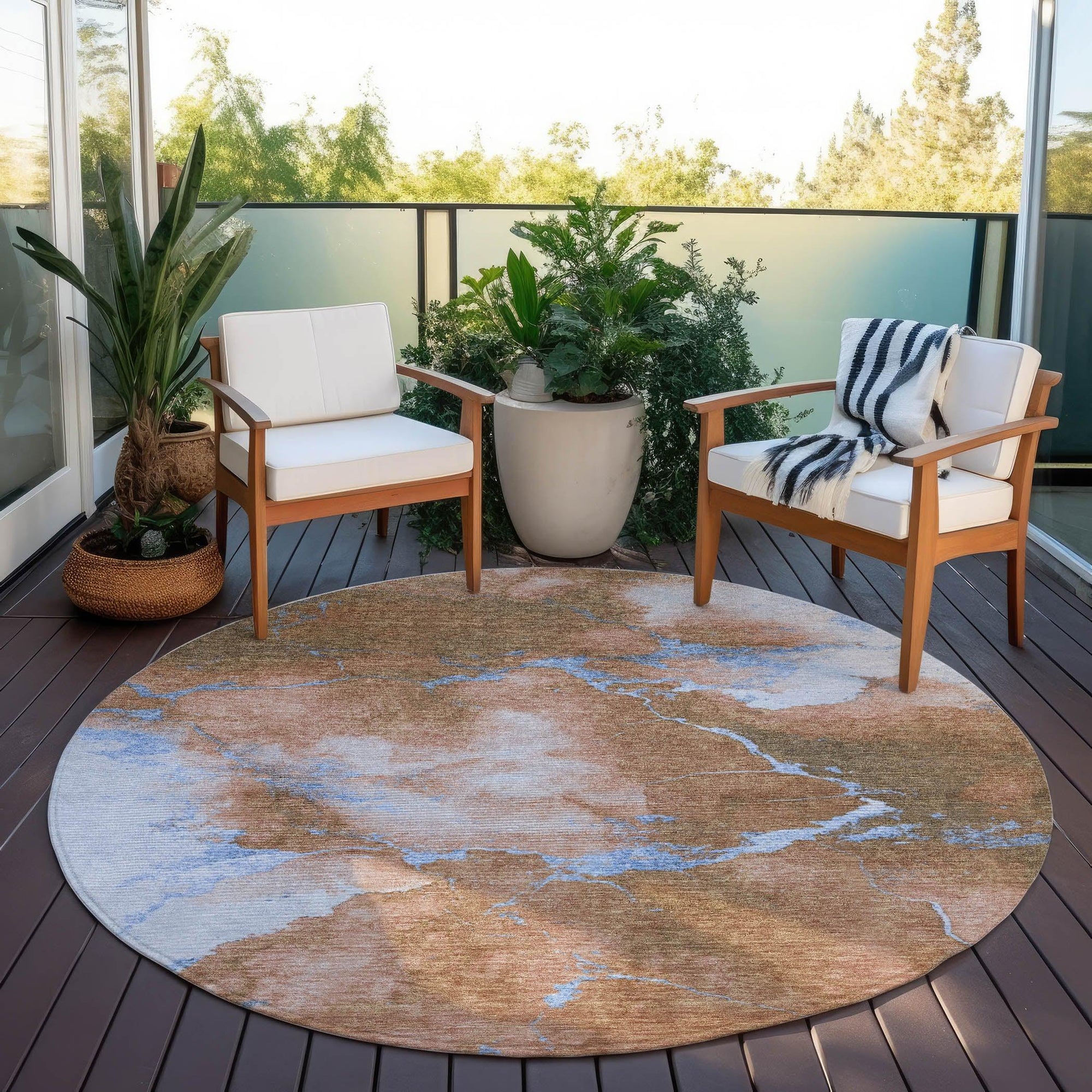 Addison Rugs Naelius Orange Washable Indoor-Outdoor Rug