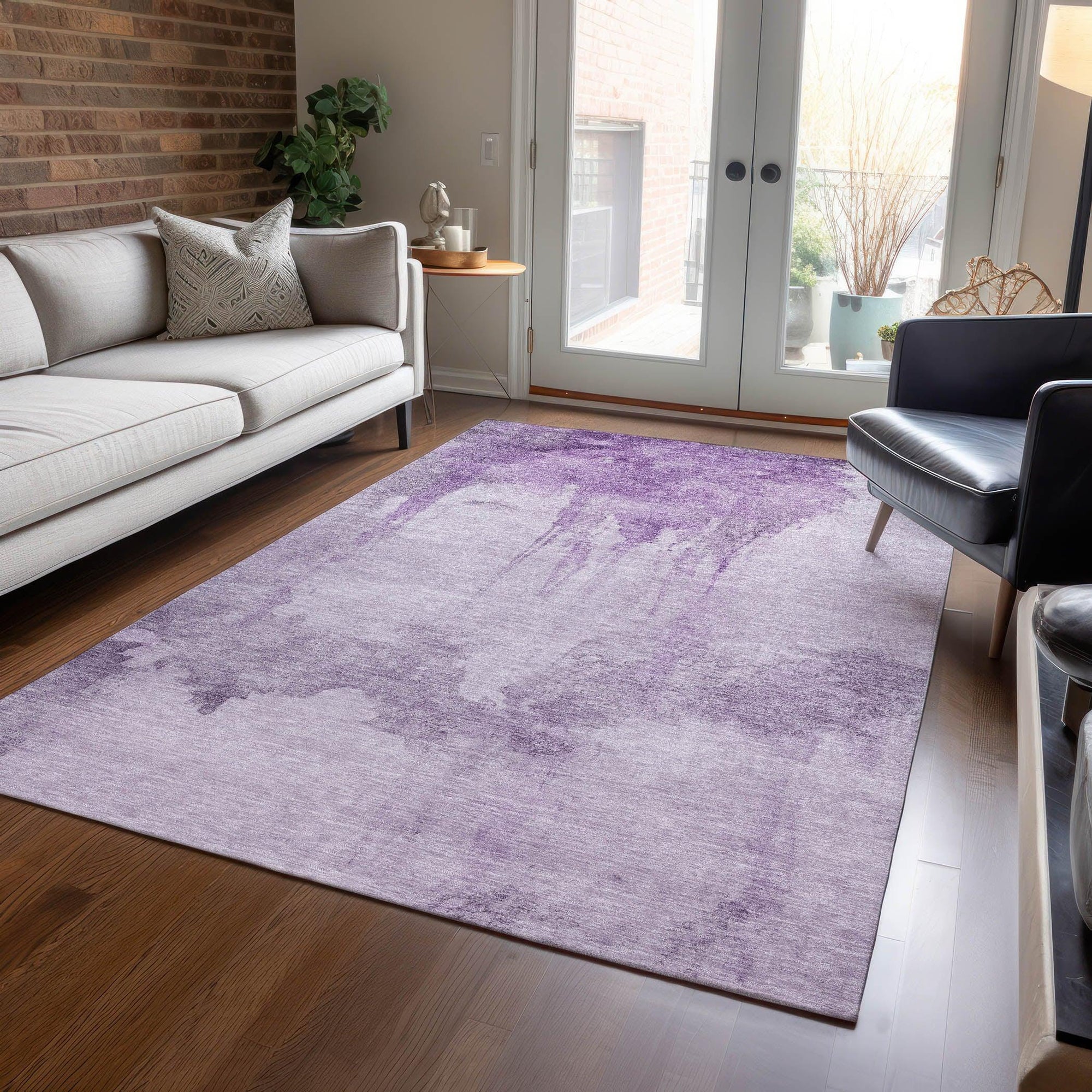 Addison Rugs Naelon Purple Washable Indoor-Outdoor Rug