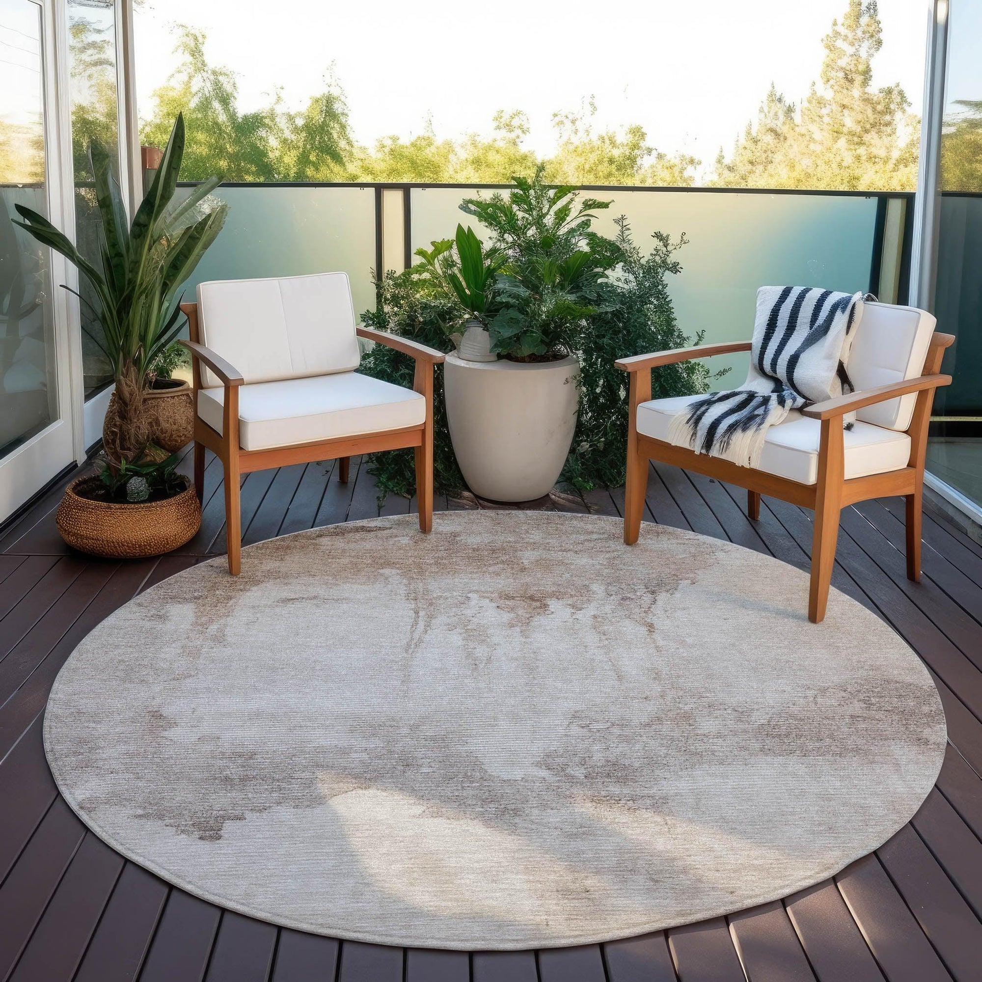 Addison Rugs Naelon Brown Washable Indoor-Outdoor Rug