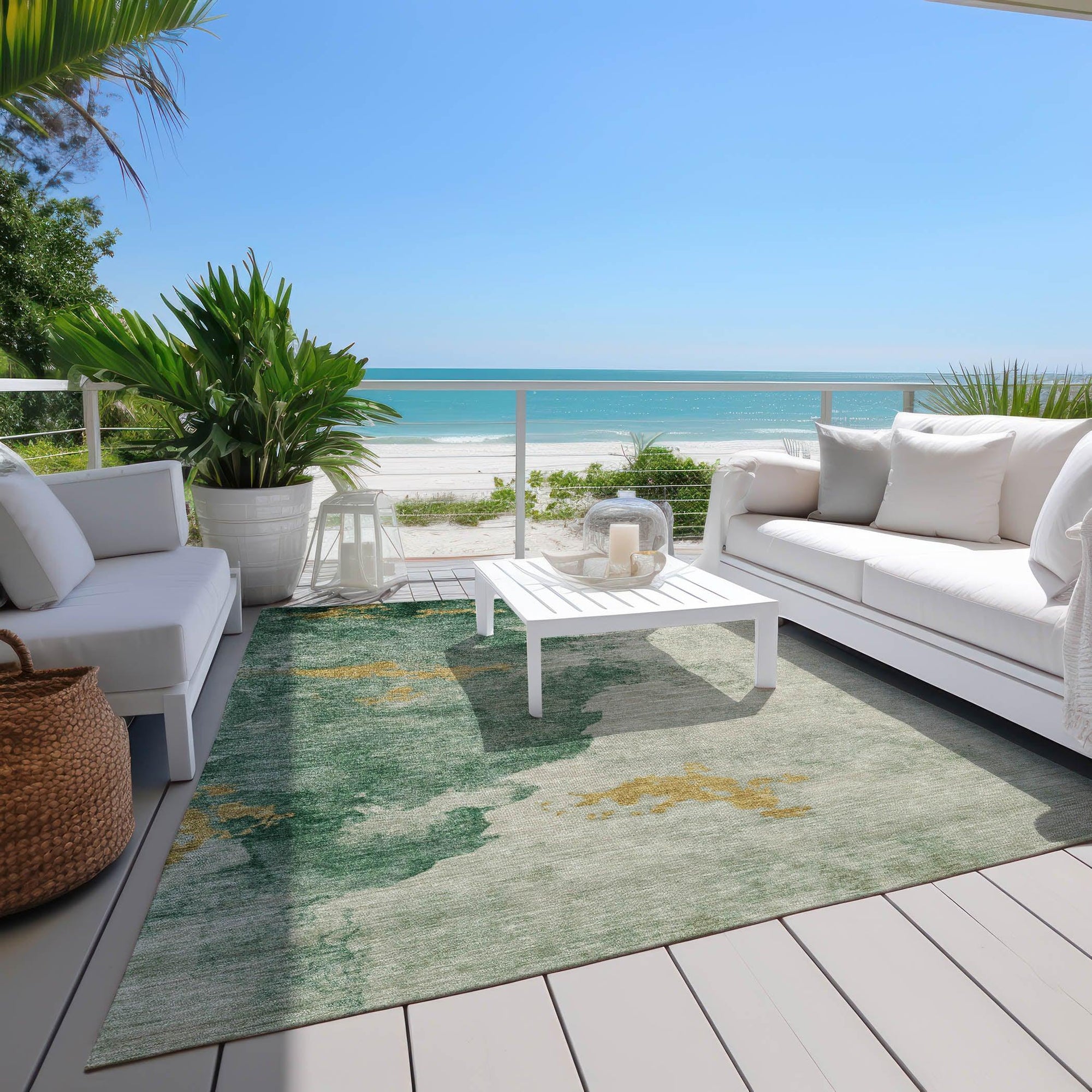 Addison Rugs Naelora Green Washable Indoor-Outdoor Rug
