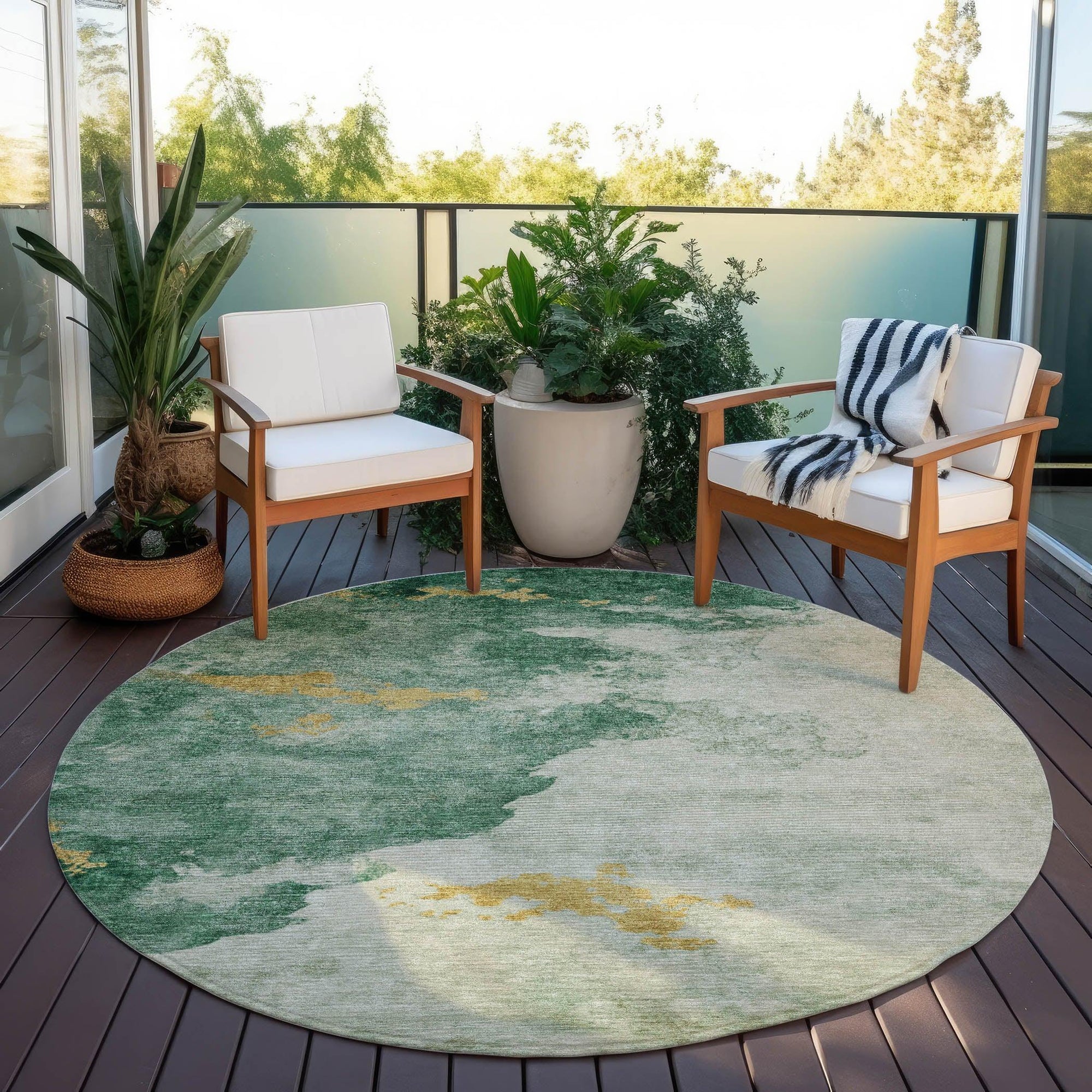 Addison Rugs Naelora Green Washable Indoor-Outdoor Rug