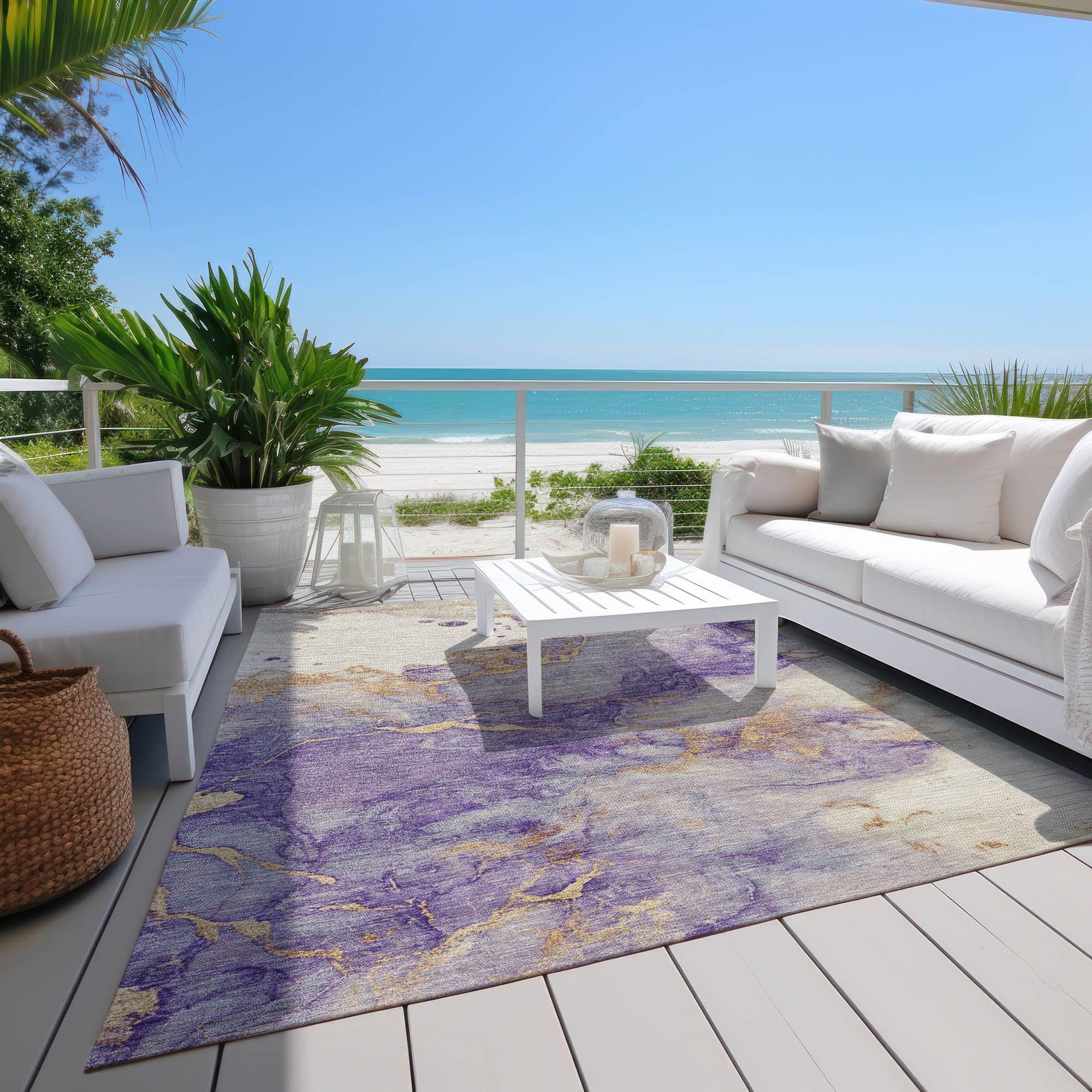 Addison Rugs Oelara Purple Washable Indoor-Outdoor Rug
