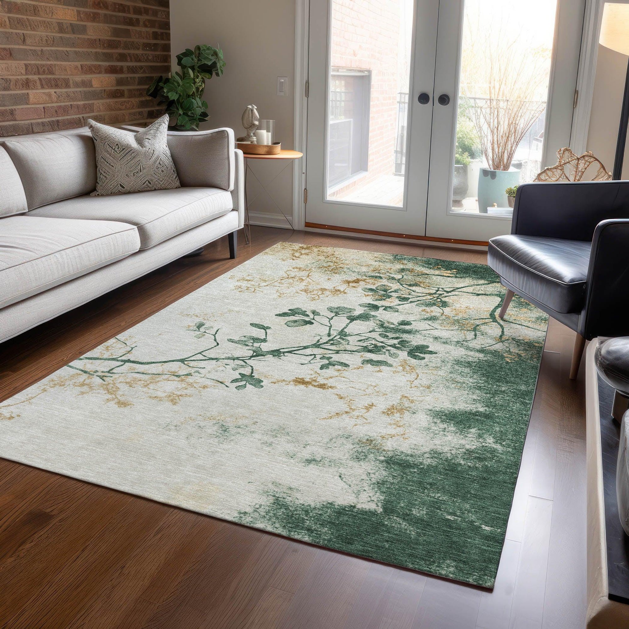 Addison Rugs Oeliel Green Washable Indoor-Outdoor Rug