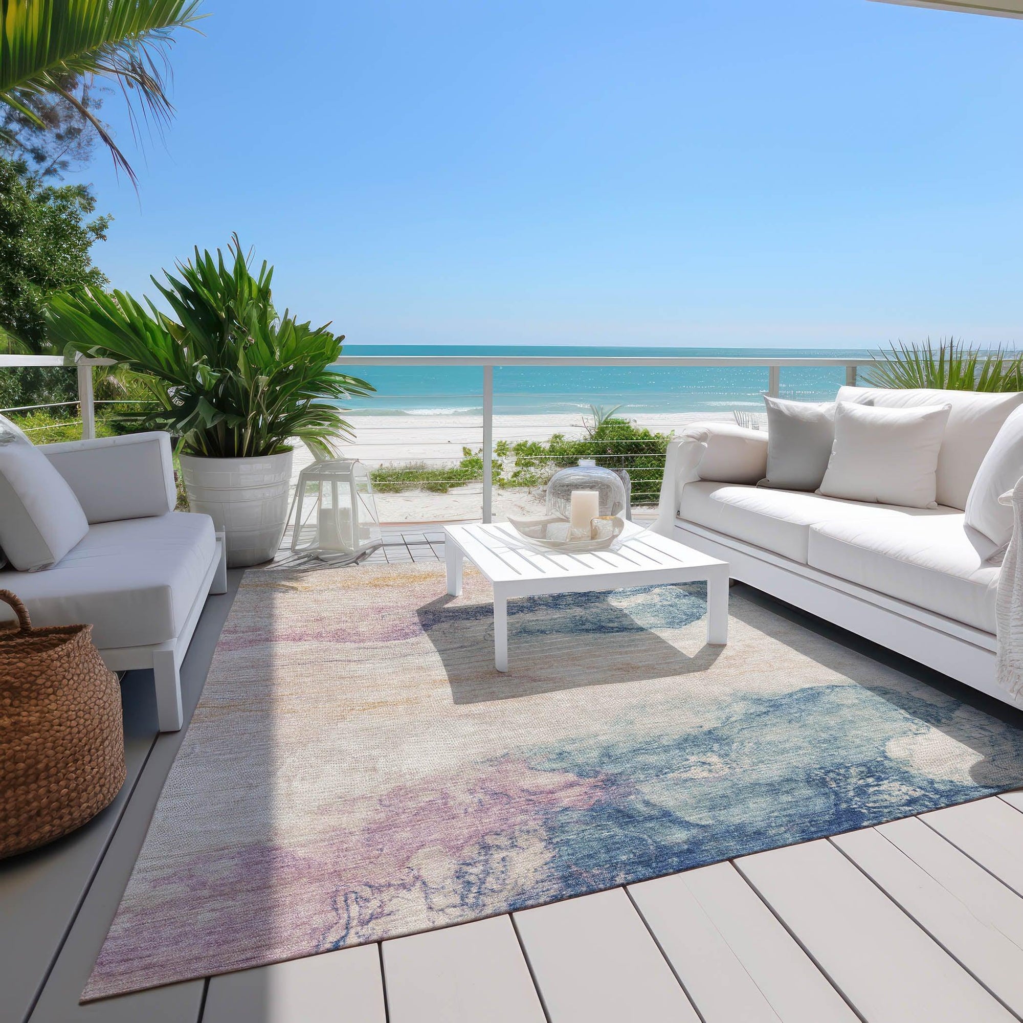 Addison Rugs Oelien Ivory Washable Indoor-Outdoor Rug