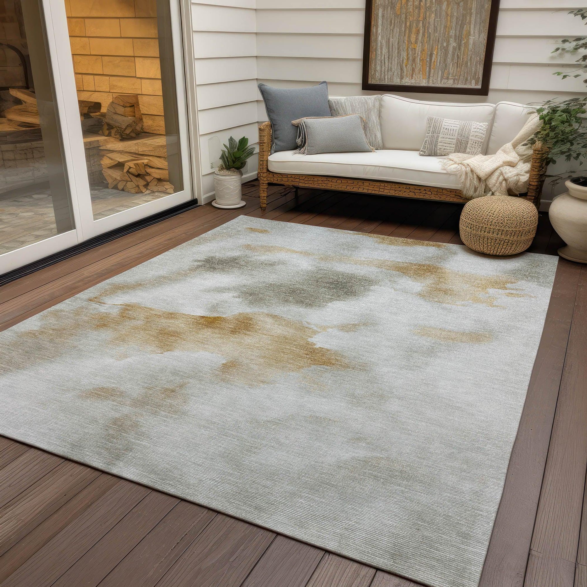 Addison Rugs Oelion Ivory Washable Indoor-Outdoor Rug