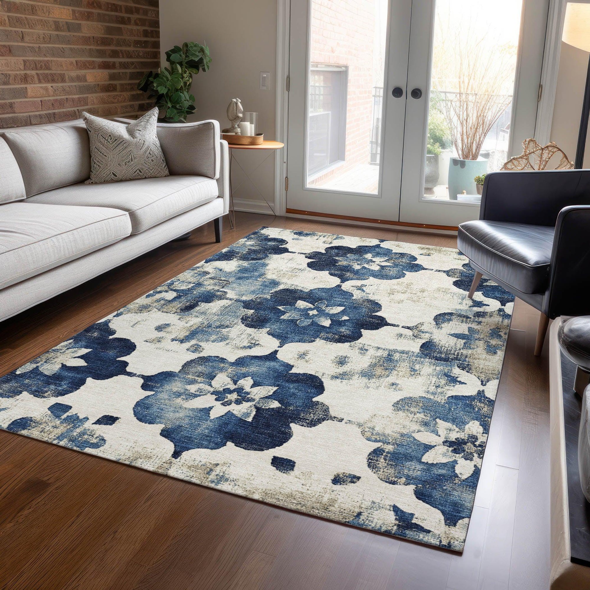Addison Rugs Oelira Blue Washable Indoor-Outdoor Rug