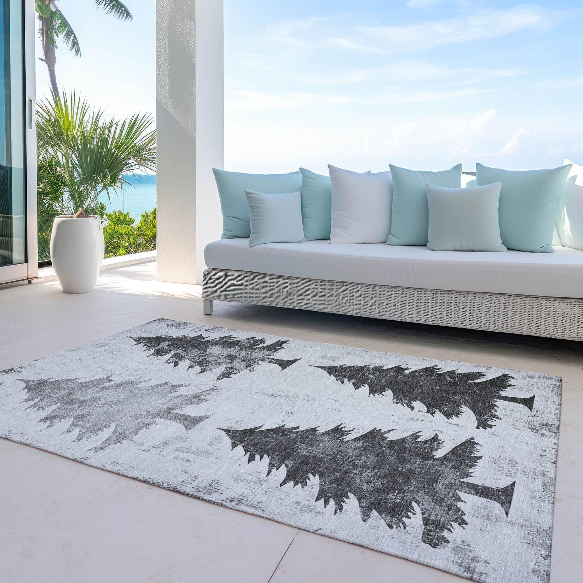 Addison Rugs Paelion Gray Washable Indoor-Outdoor Rug