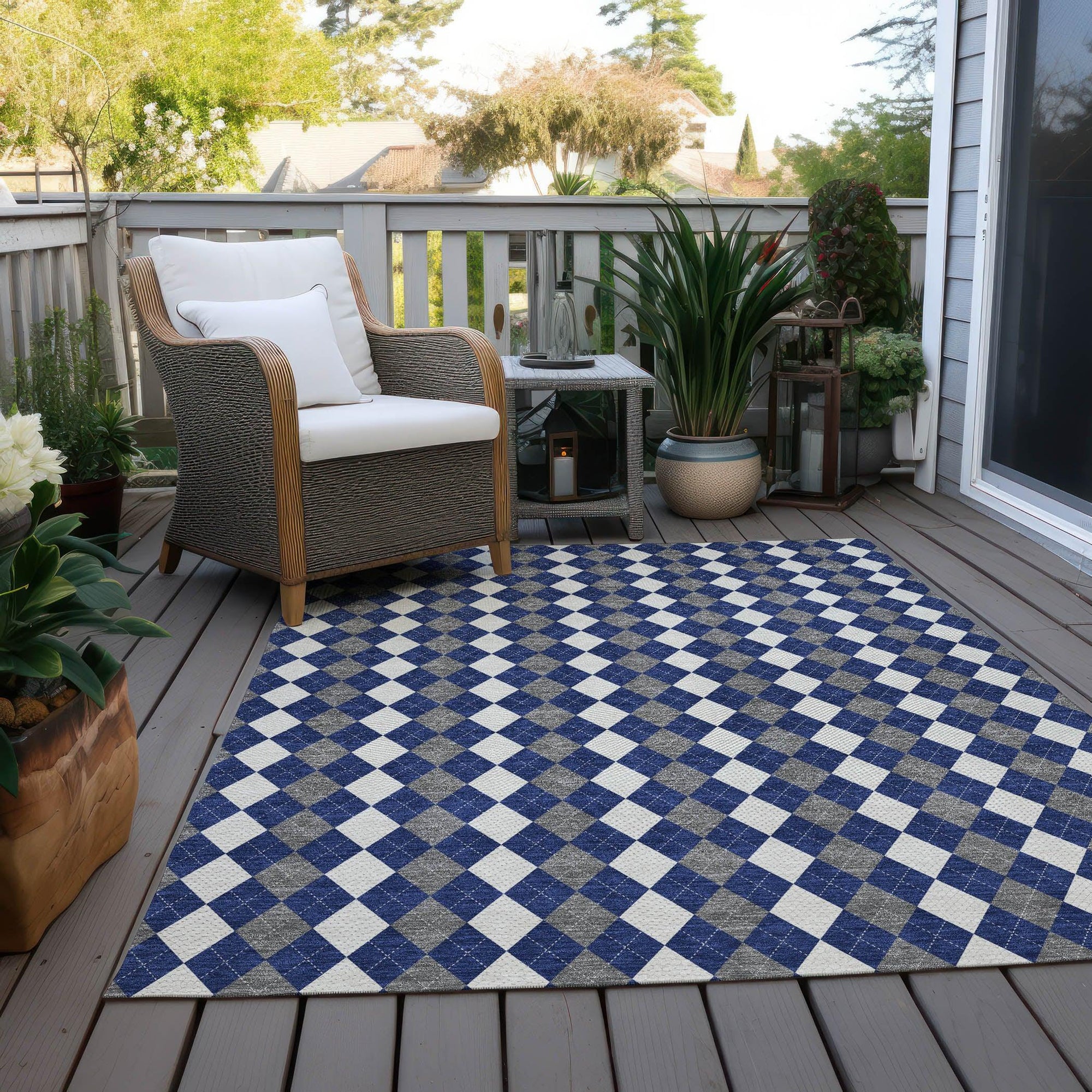 Addison Rugs Paelira Blue Washable Indoor-Outdoor Rug