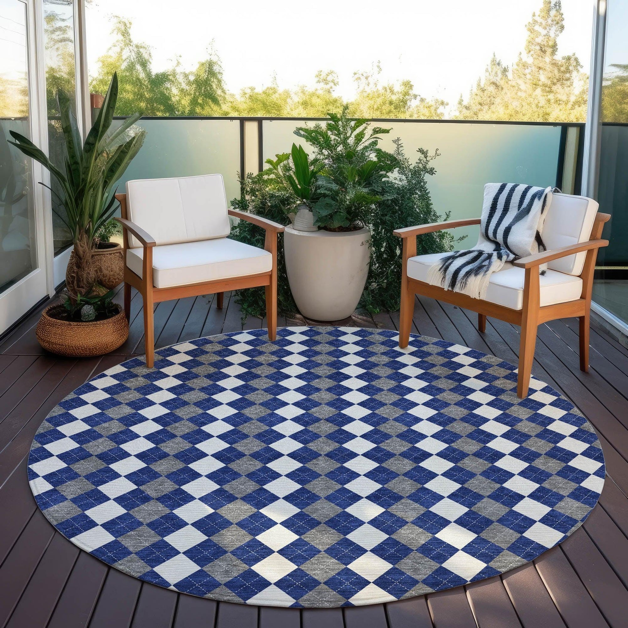 Addison Rugs Paelira Blue Washable Indoor-Outdoor Rug