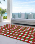 Paelira Red Washable Indoor-Outdoor Rug