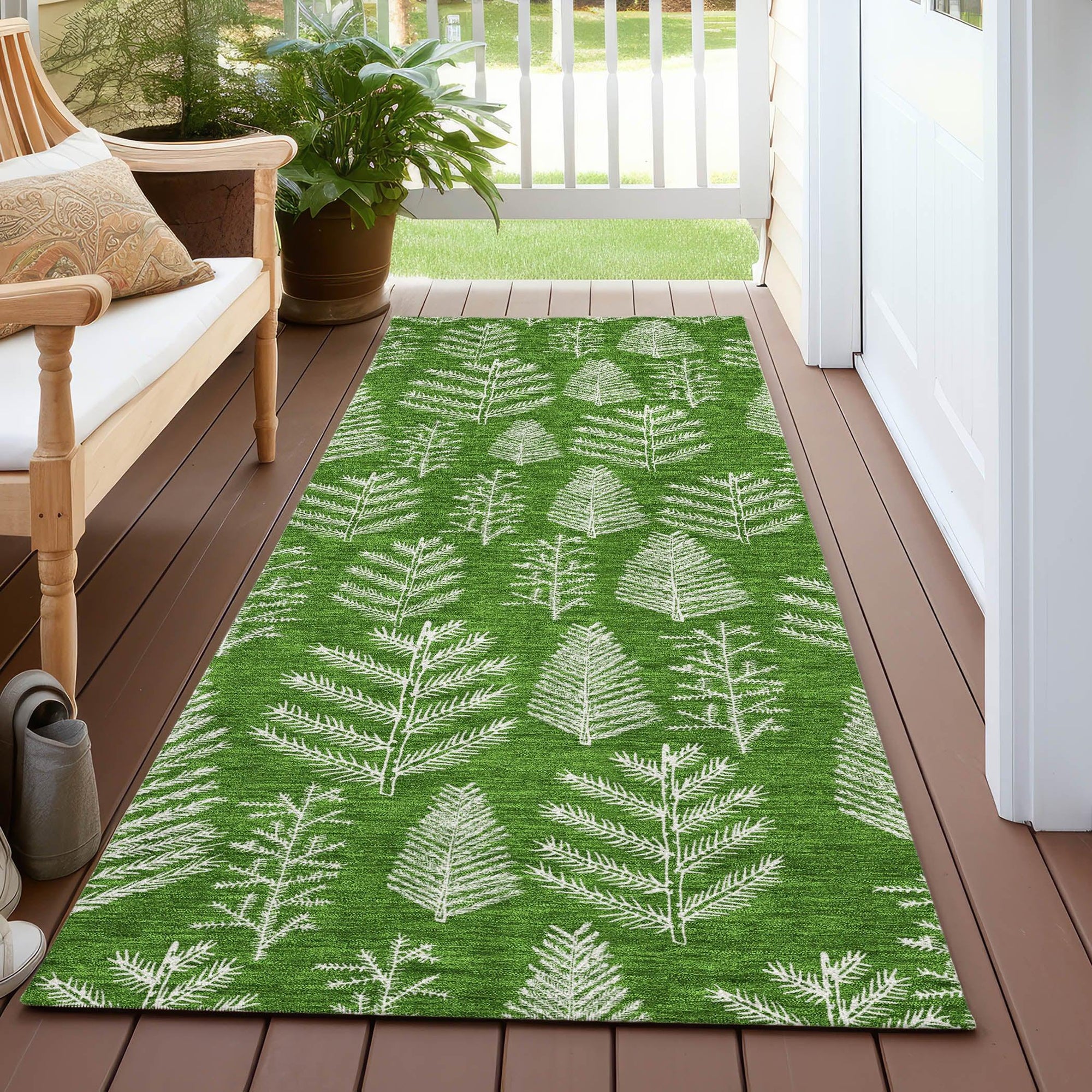 Addison Rugs Paelius Green Washable Indoor-Outdoor Rug