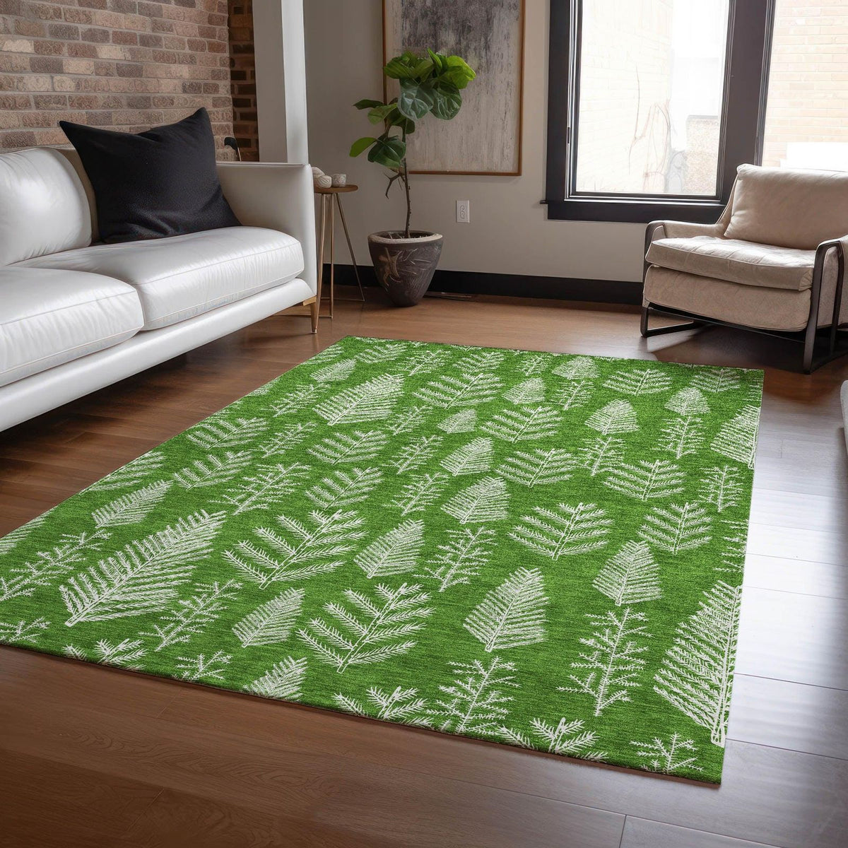 Addison Rugs Paelius Green Washable Indoor-Outdoor Rug