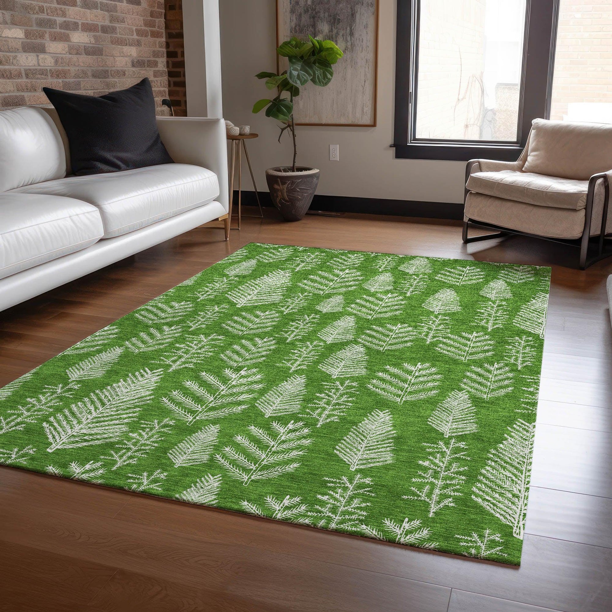 Addison Rugs Paelius Green Washable Indoor-Outdoor Rug