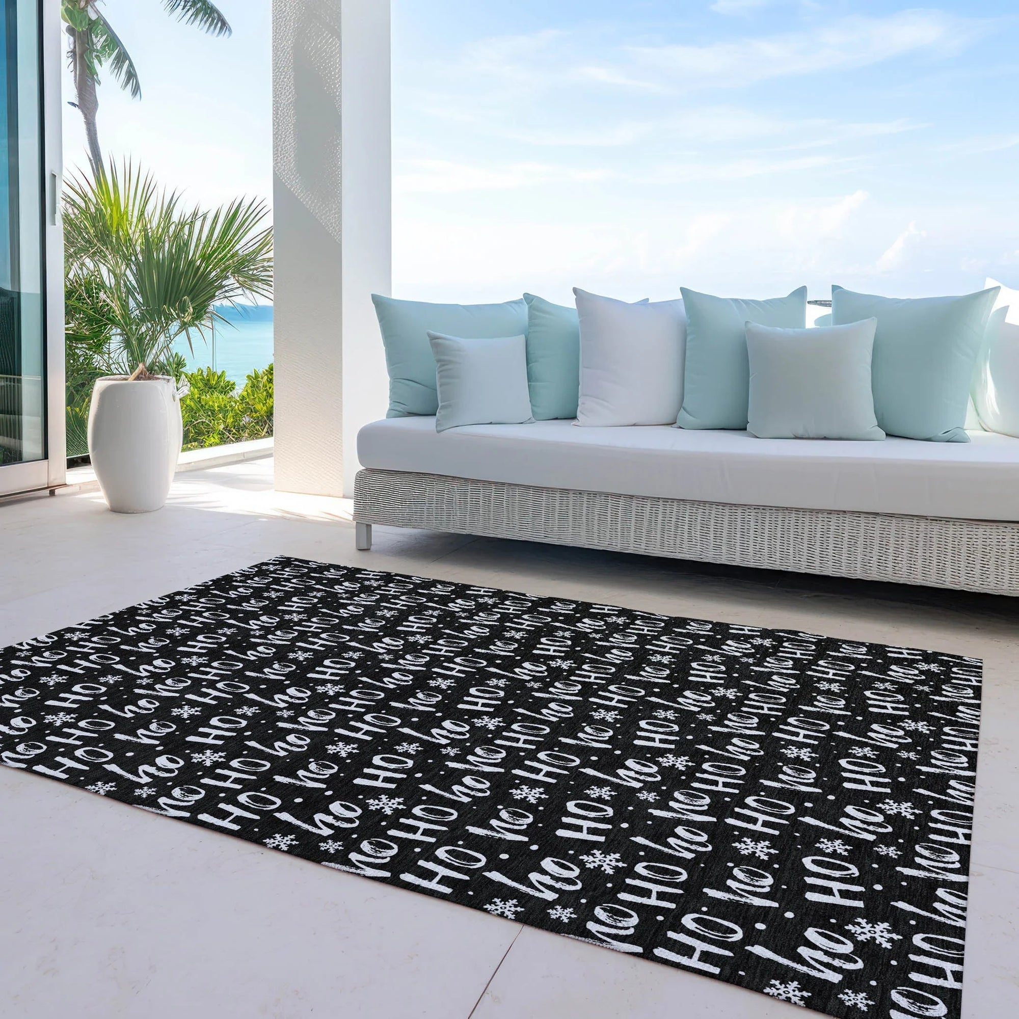 Addison Rugs Paelon Black Washable Indoor-Outdoor Rug