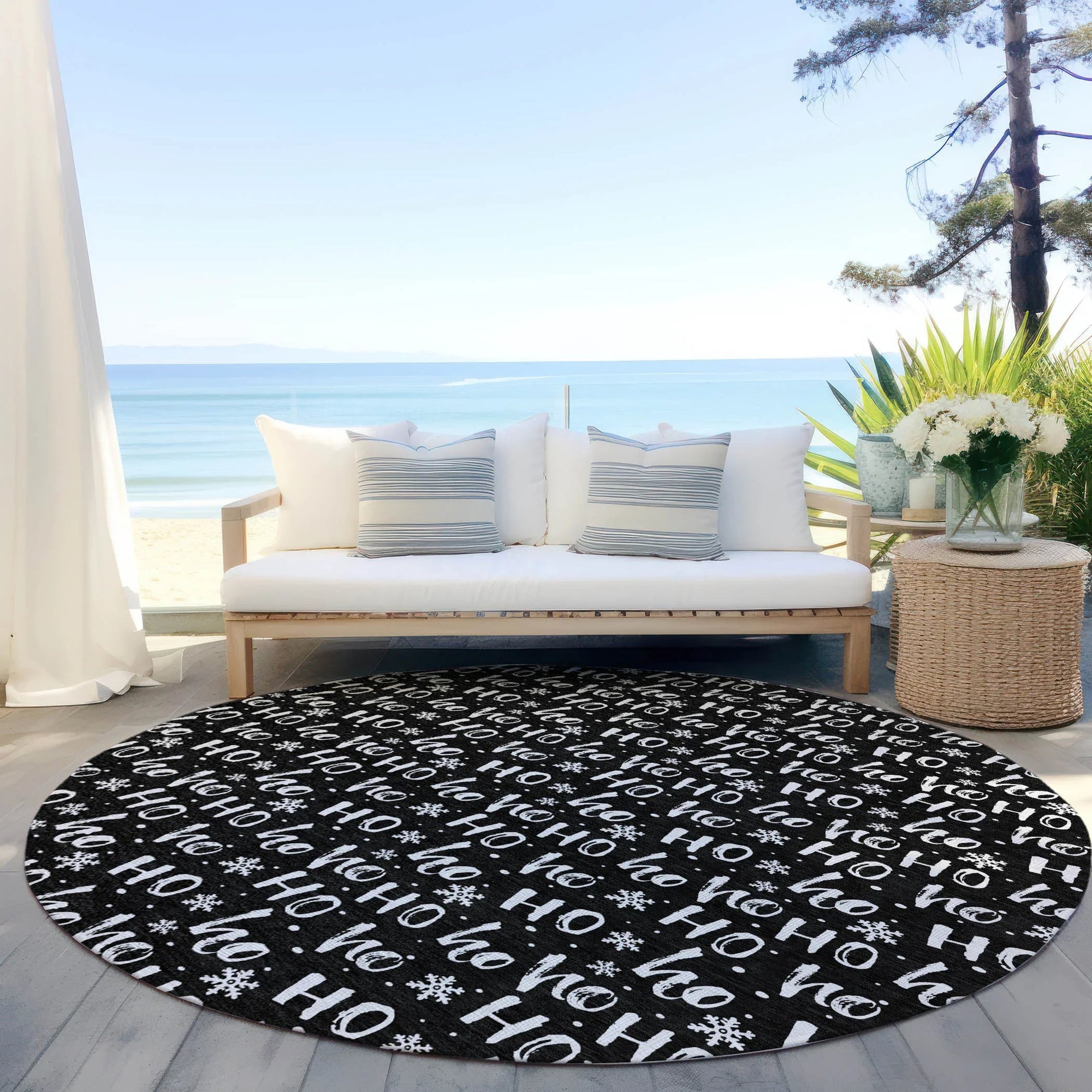 Addison Rugs Paelon Black Washable Indoor-Outdoor Rug