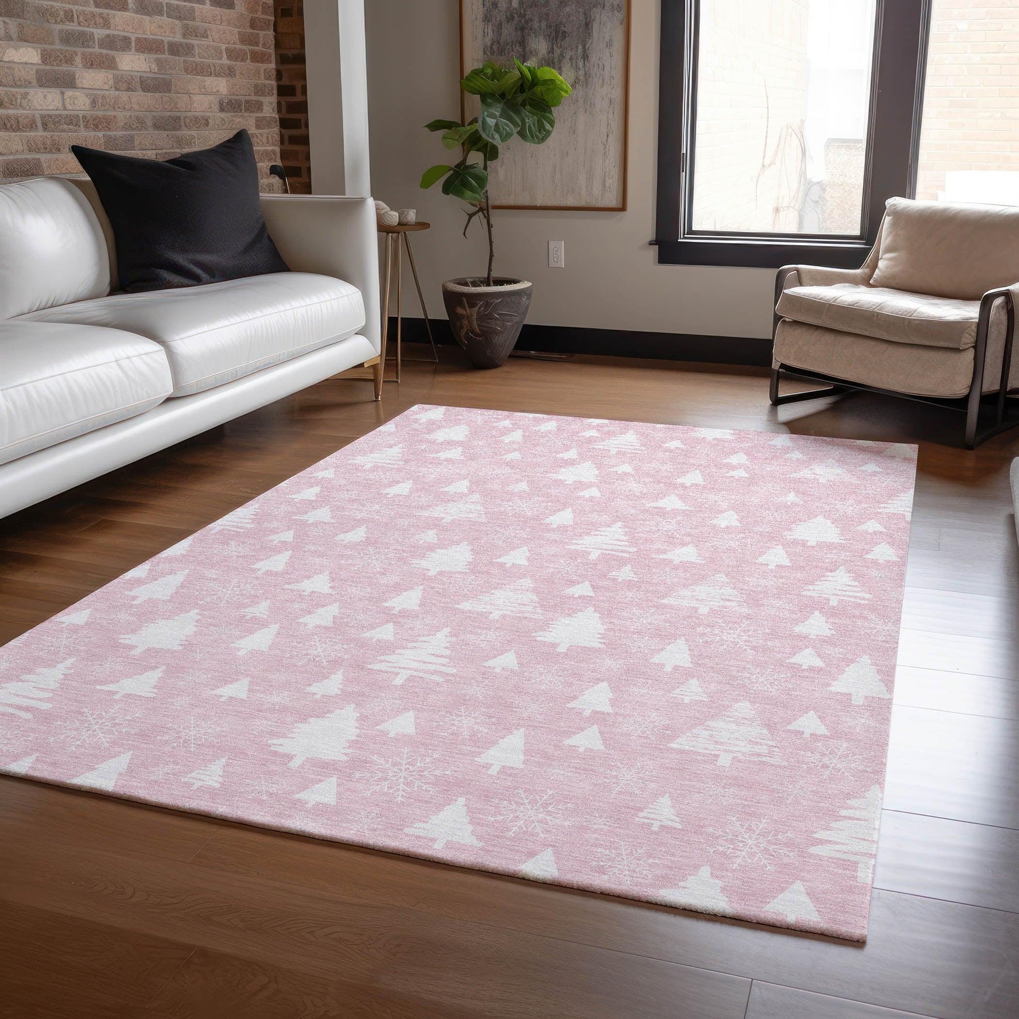 Addison Rugs Paelor Pink Washable Indoor-Outdoor Rug