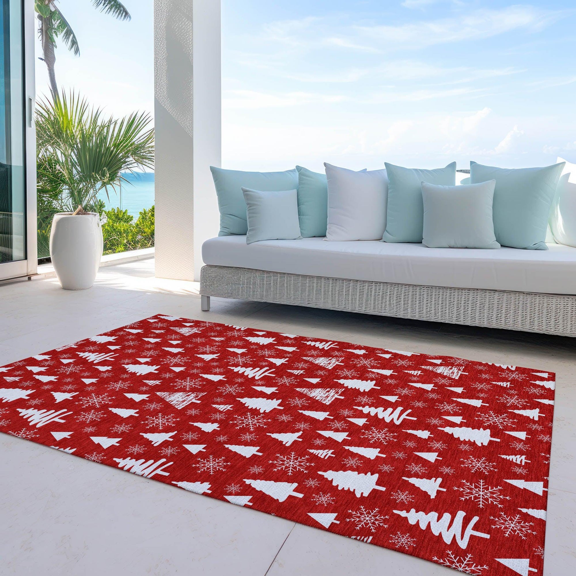 Addison Rugs Paelor Red Washable Indoor-Outdoor Rug