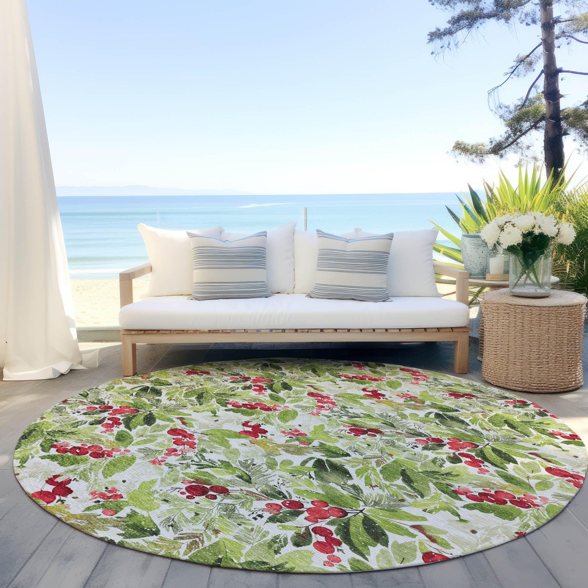 Addison Rugs Paelora Green Washable Indoor-Outdoor Rug